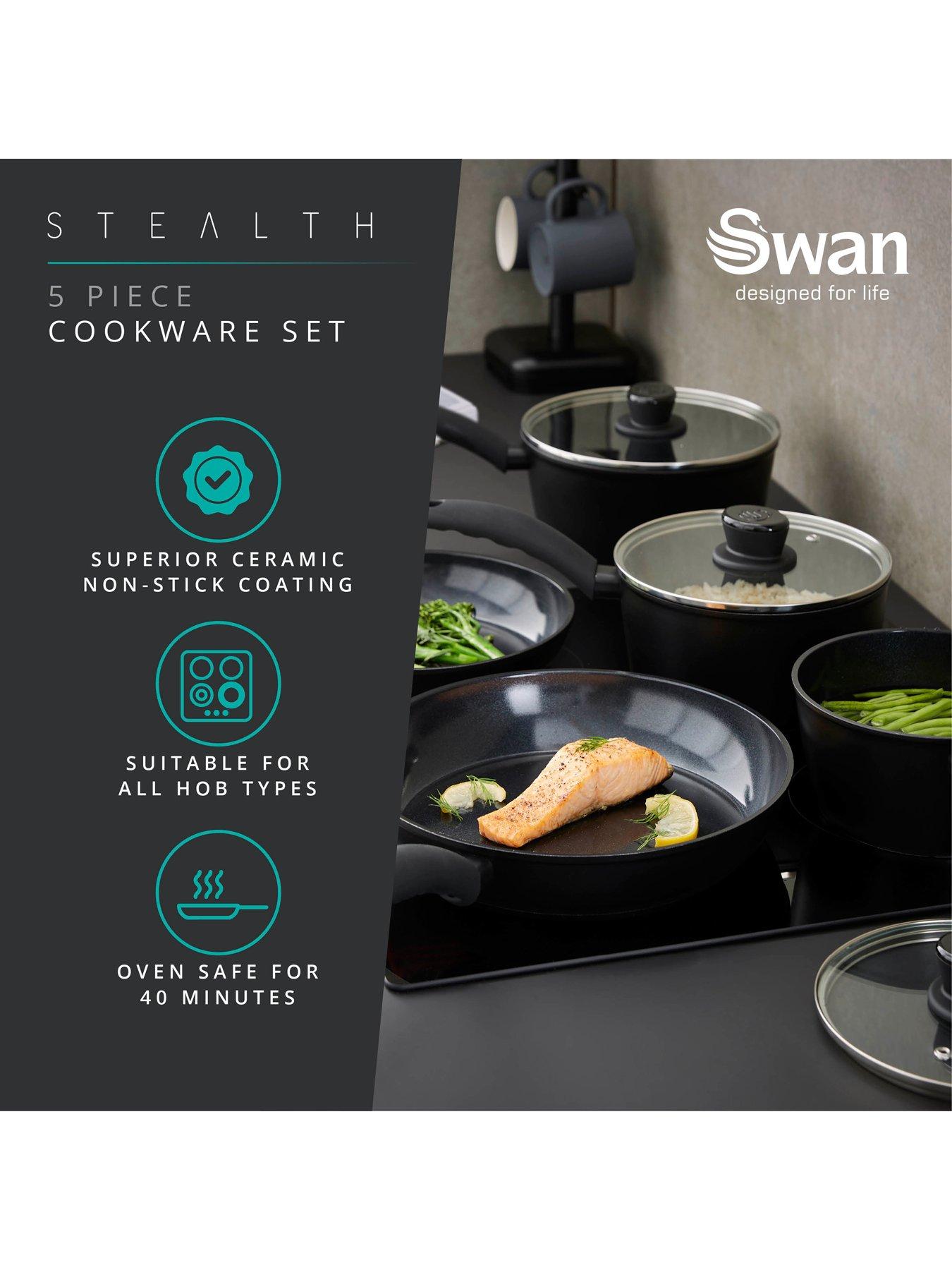 swan-stealth-5-piece-cookware-set-with-superior-ceramic-coating-182022cm-saucepans-with-tempered-glass-lids-2024cm-frying-pans-induction-compatible-blackback