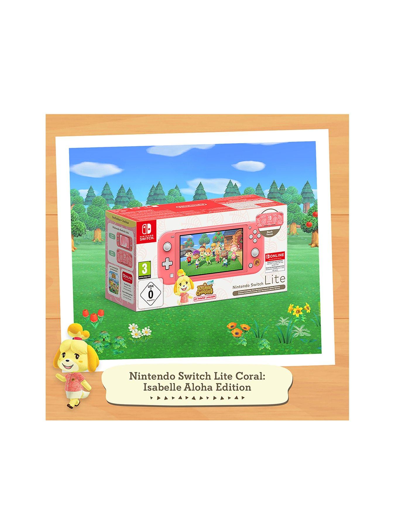 nintendo-switch-lite-coralnbspconsole-animal-crossing-new-horizons-isabelle-alhoa-editionnbsp-legend-of-zelda-echoes-of-wisdom-12-months-nintendo-switch-onlinestillFront