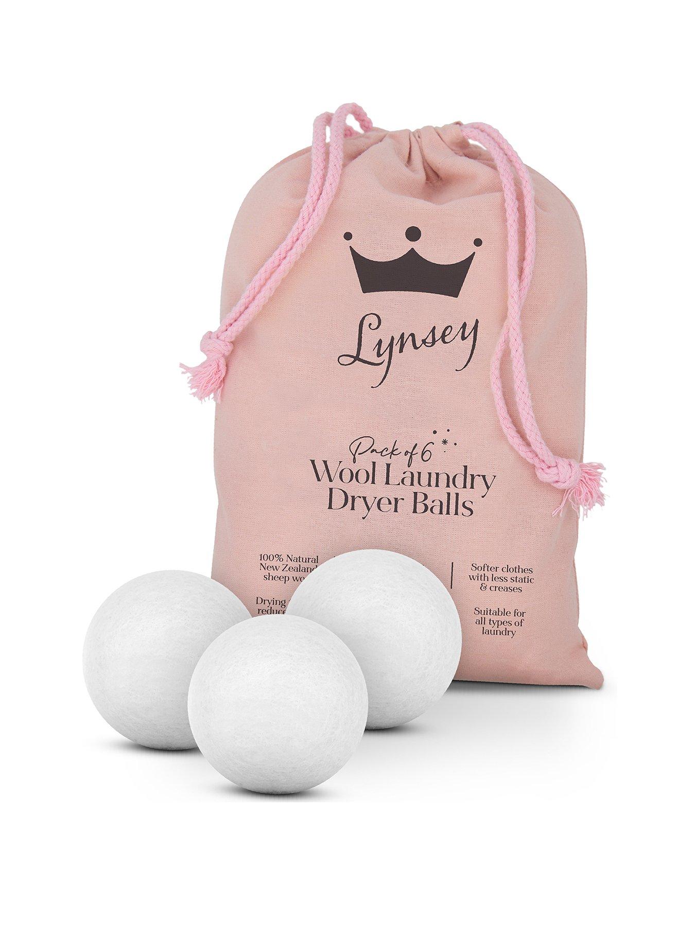 undefined Lynsey TVs Queen of Clean 6 Natural Wool Dryer Balls in a Drawstring Bag