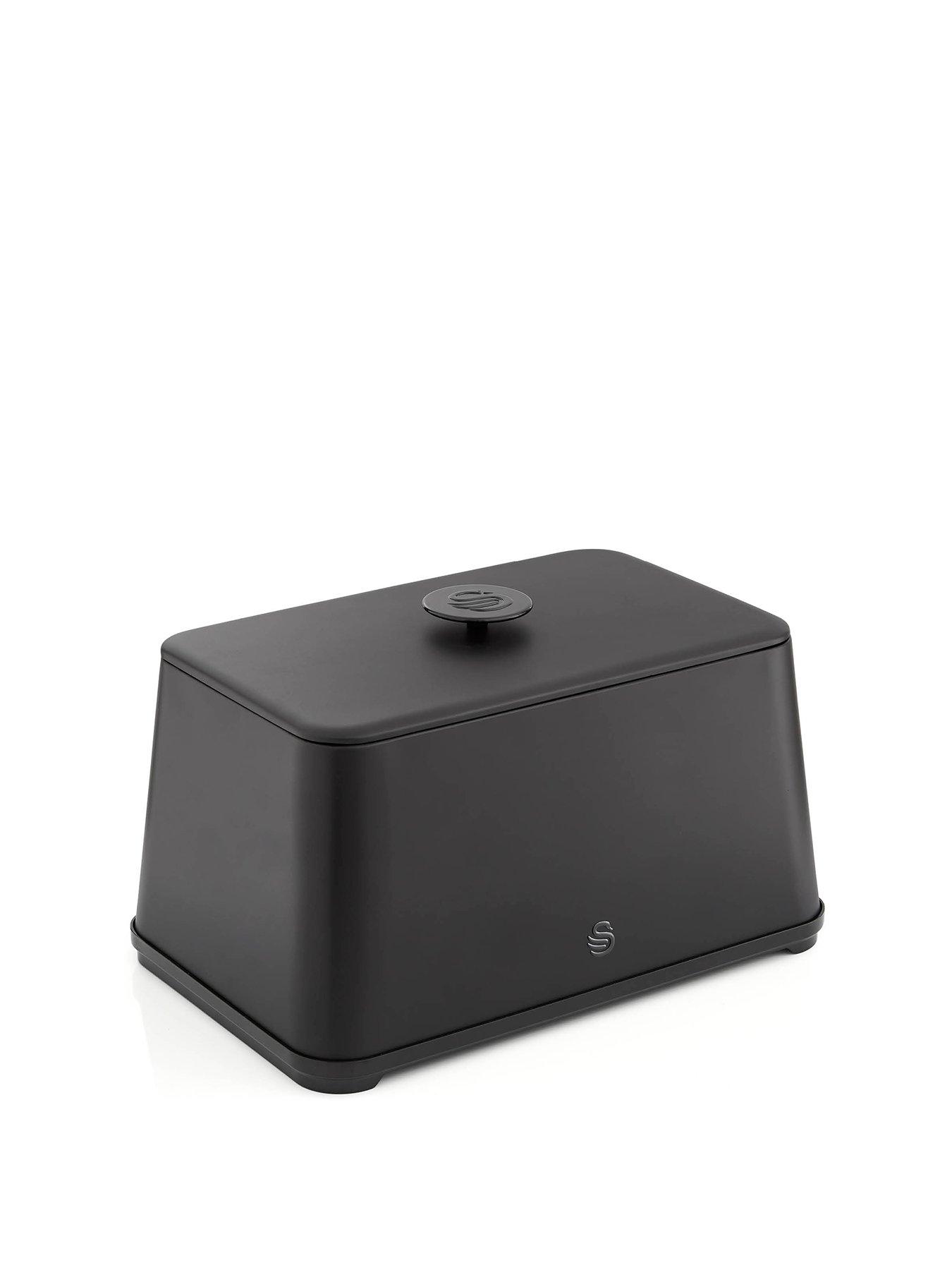 Image 1 of 6 of Swan Stealth Bread Bin, 16L Capacity, Simple Pull Lid, Black