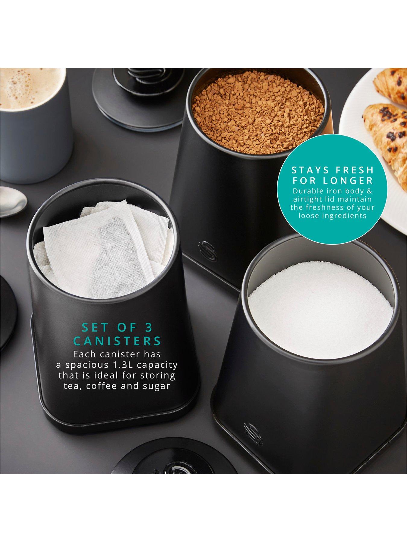 Image 4 of 6 of Swan Stealth&nbsp;Set of 3 Storage Canisters for Coffee/Sugar/Tea