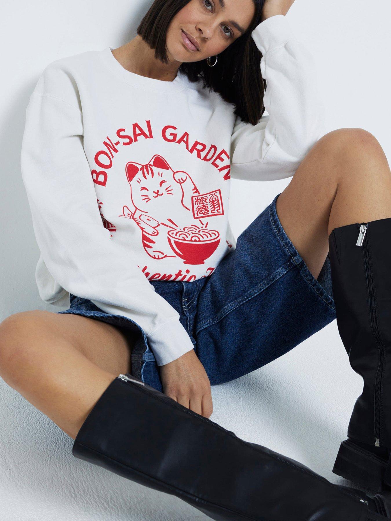 river-island-bon-sai-garden-cat-sweat-whiteoutfit