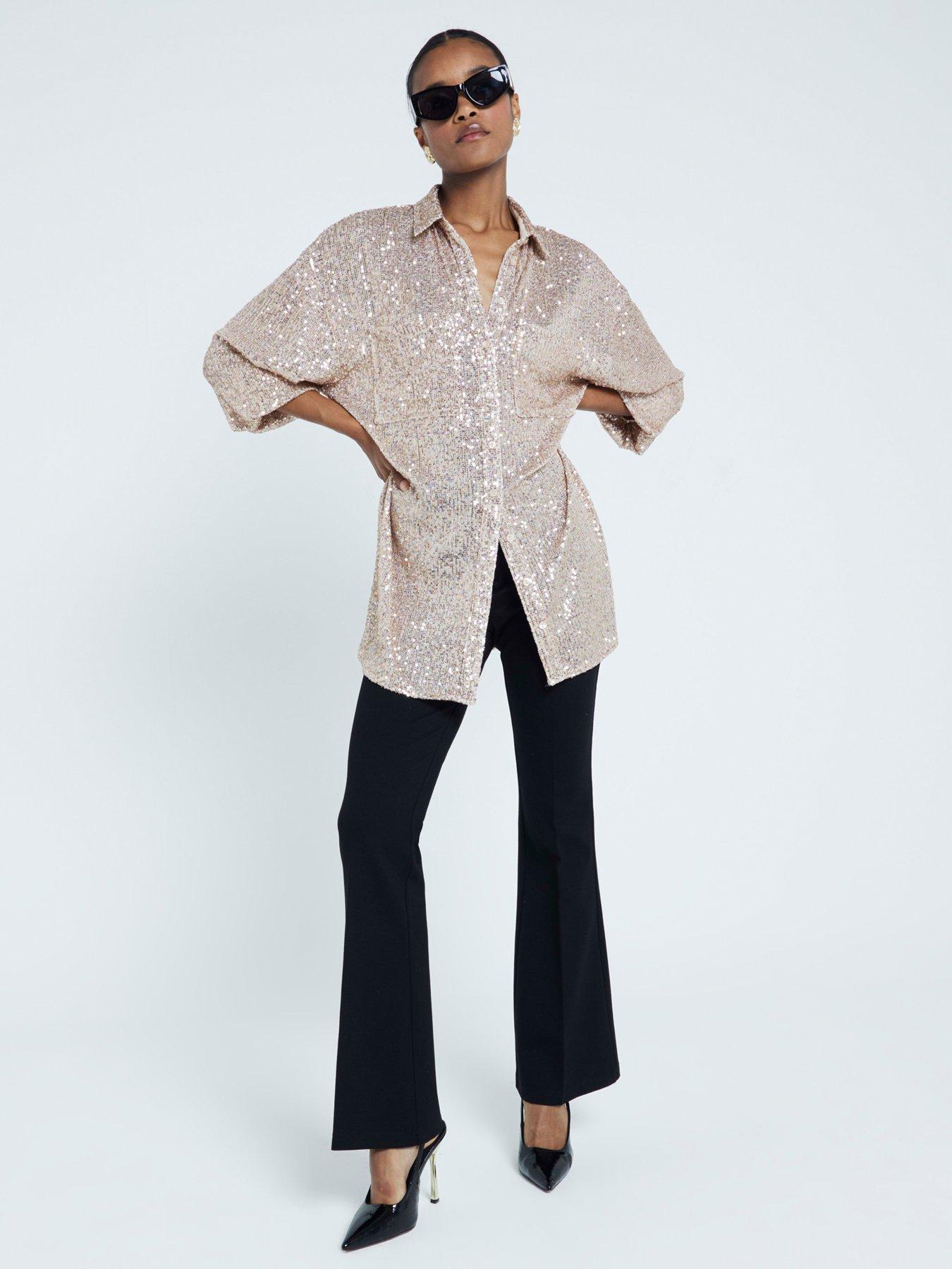 river-island-dual-pocket-sequin-shirt-rose-goldoutfit