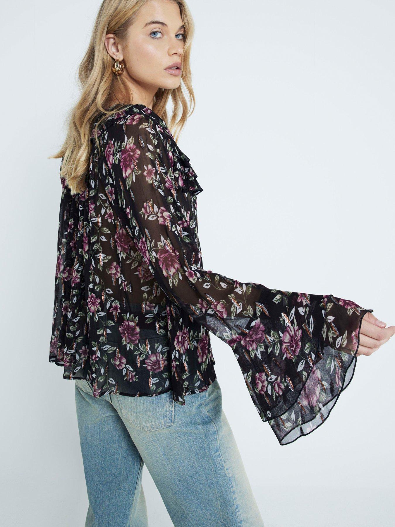 river-island-ruffle-floral-blouse-blackstillFront