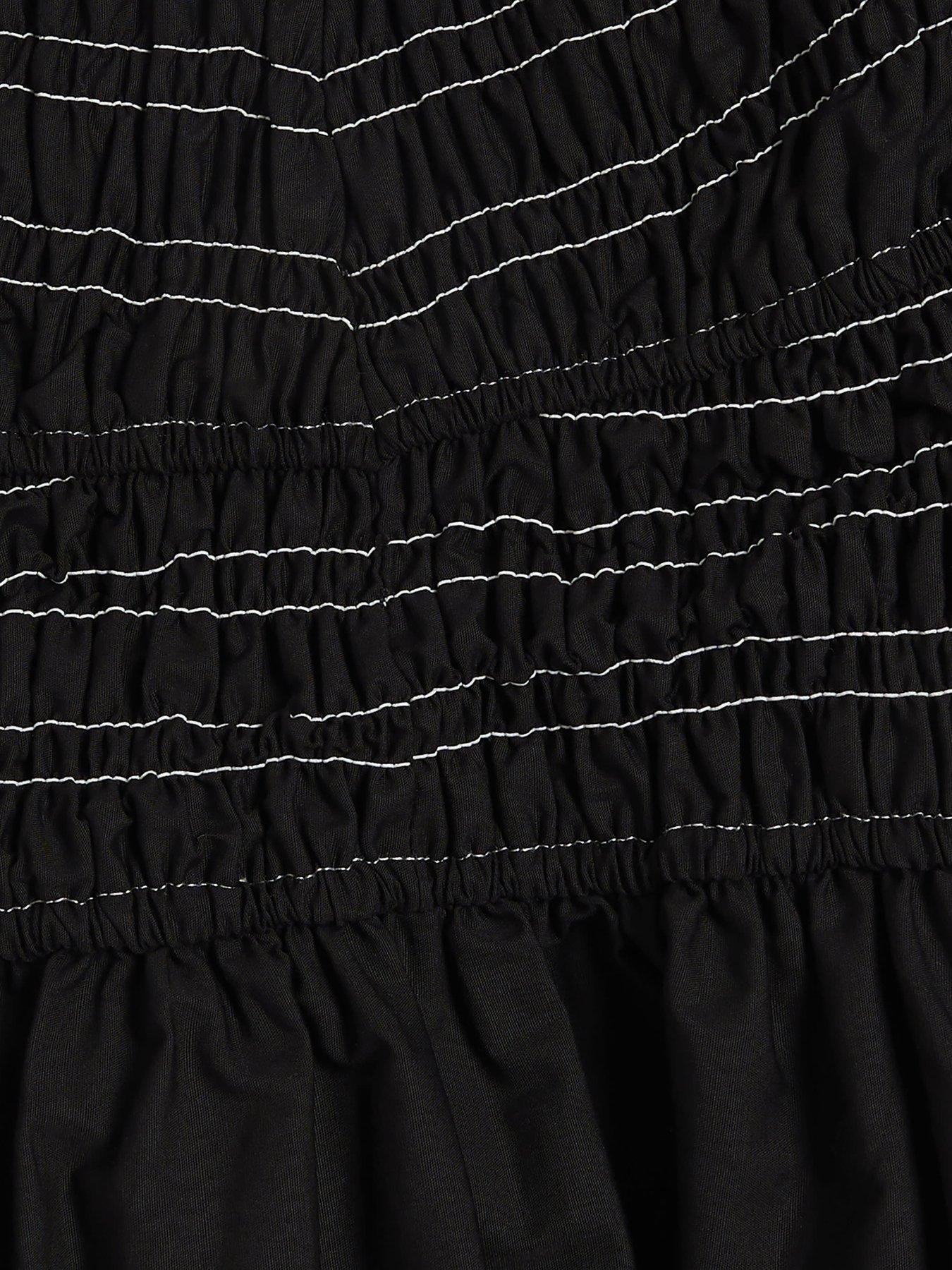 Image 5 of 6 of River Island Shirred Mini Dress - Black