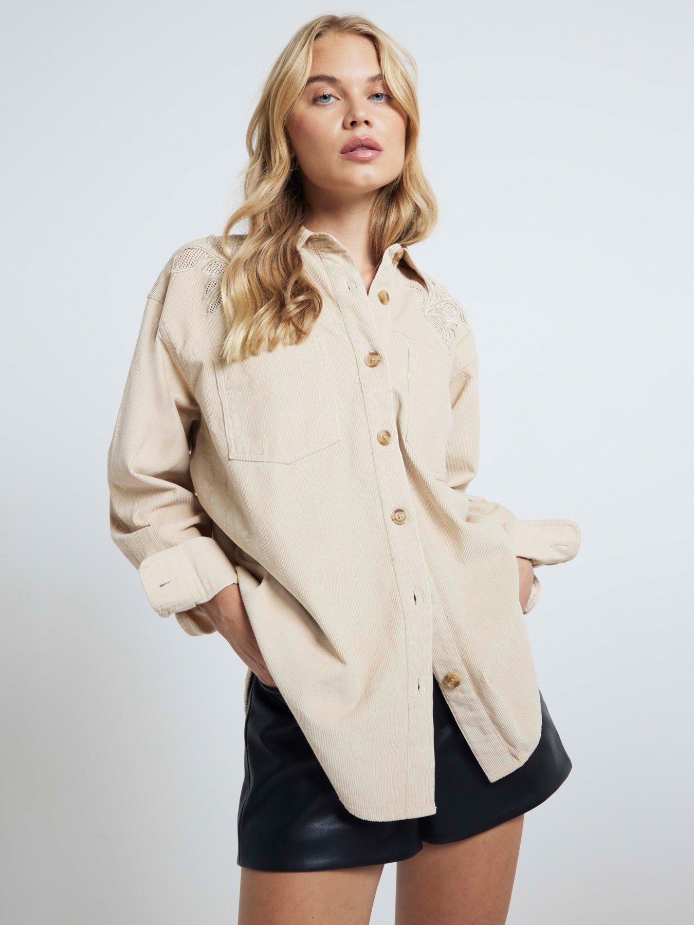 river-island-cutwork-cord-shirt-beige