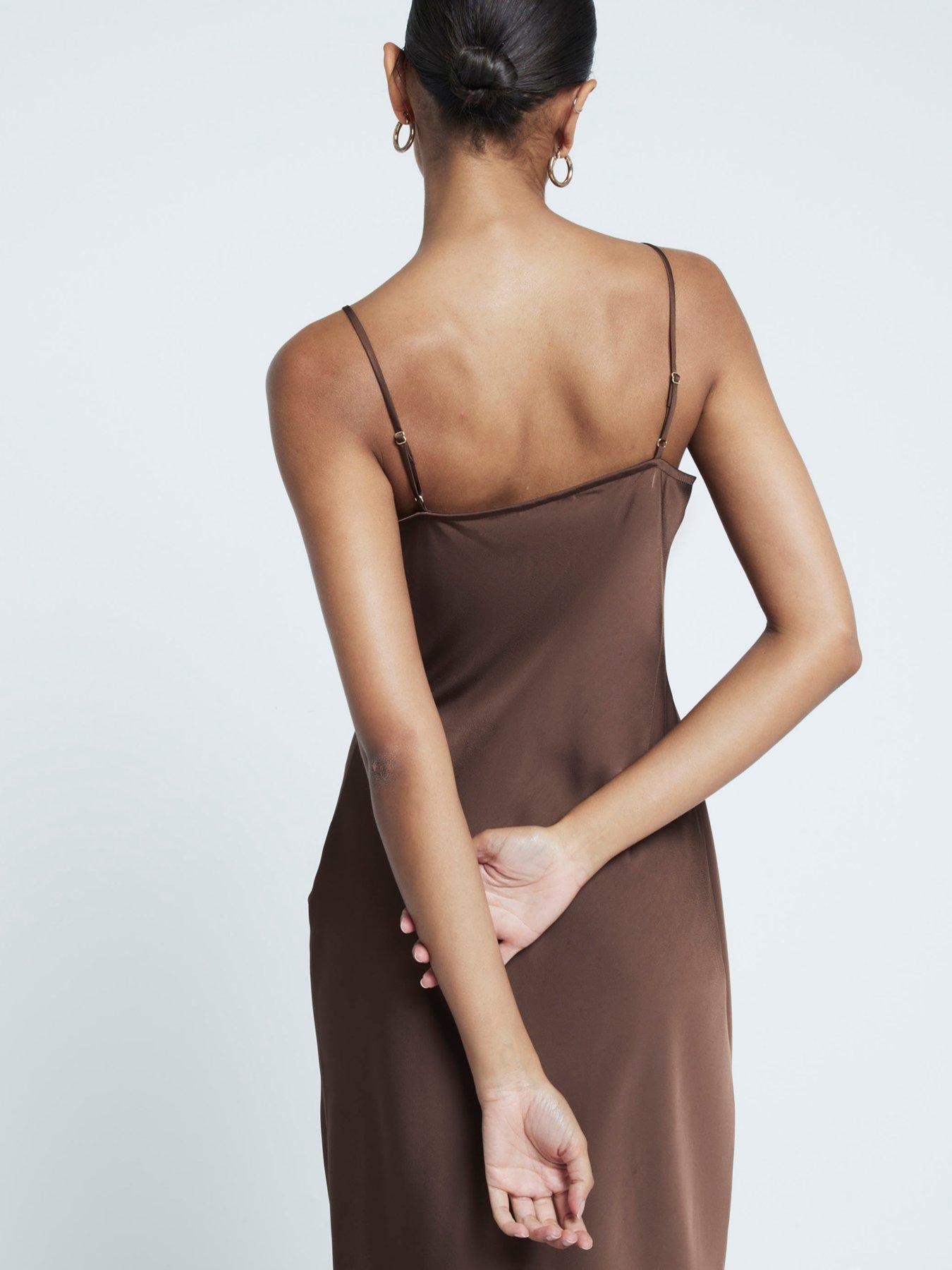 river-island-strappy-feather-trim-slip-dress-dark-brownstillFront