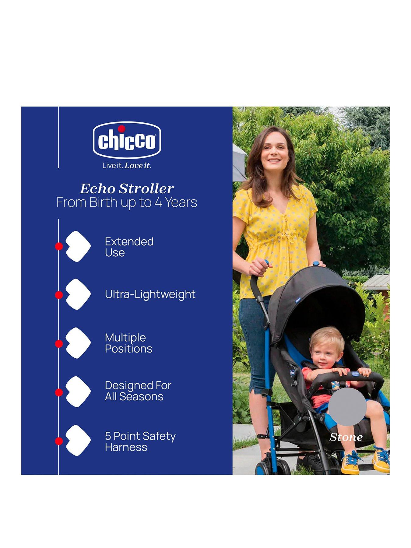 chicco-echo-complete-pushchair-stone-with-bumperbar-comfort-kit-rain-coverstillFront