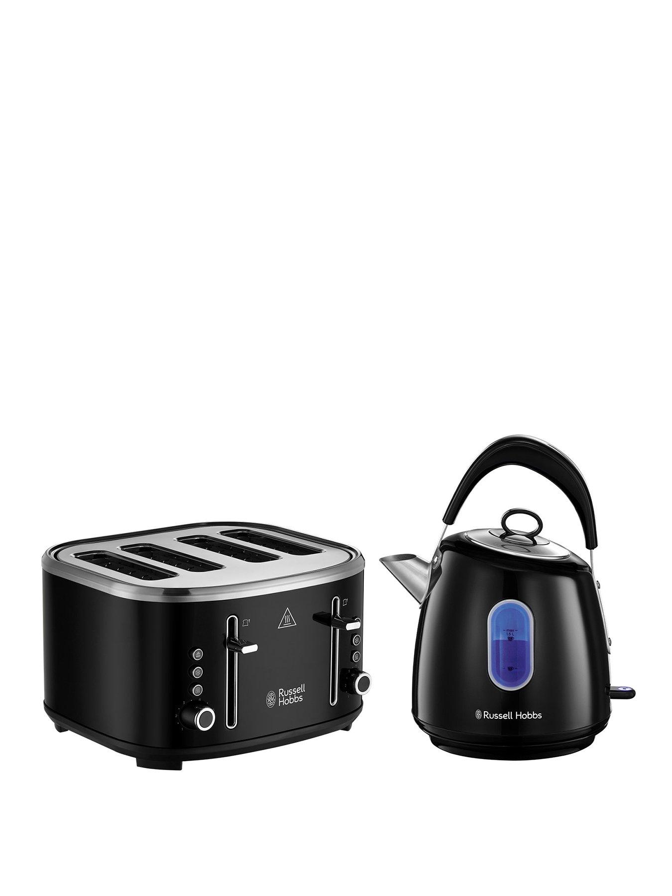 Image 1 of 7 of Russell Hobbs Stylevia Kettle &amp; Toaster Bundle - Black