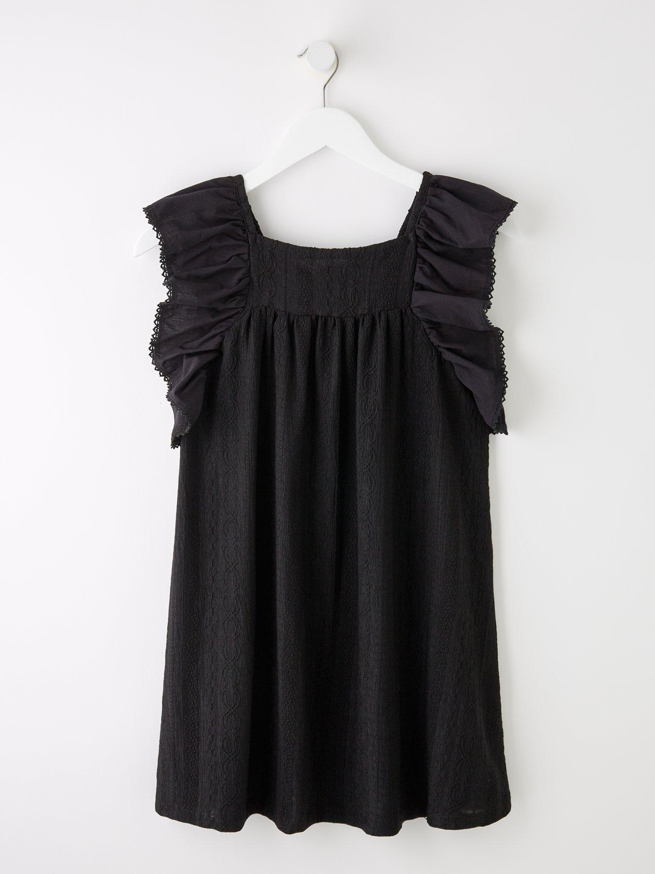 undefined Girls Frill Textured Dress - Multi