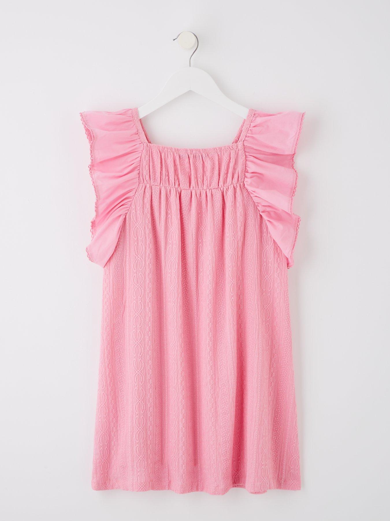 Image 2 of 4 of V by Very Girls Frill Textured Dress - Multi