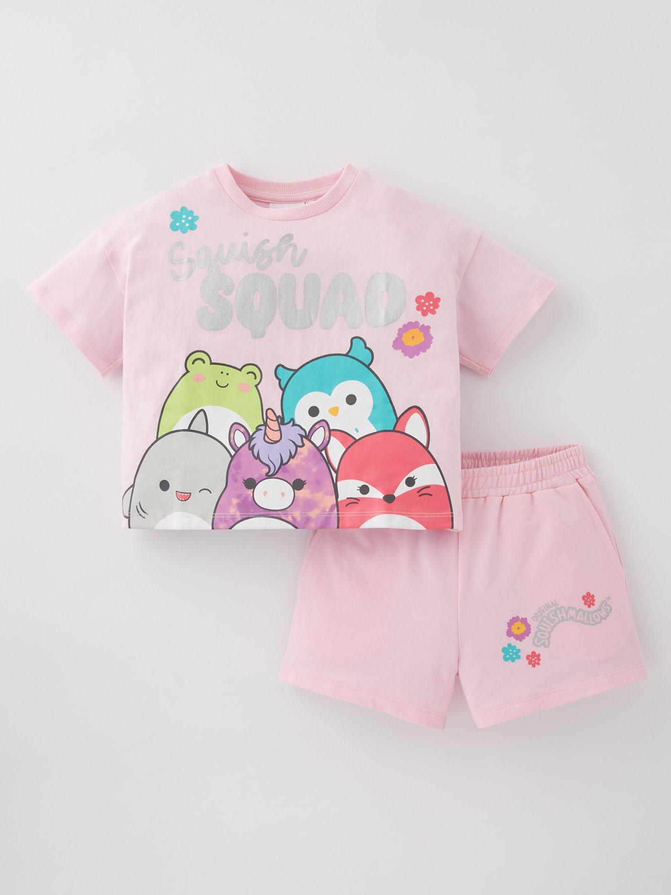Image 2 of 5 of Squishmallows Squishmallow Short Sleeve Top And Short Set - Pink