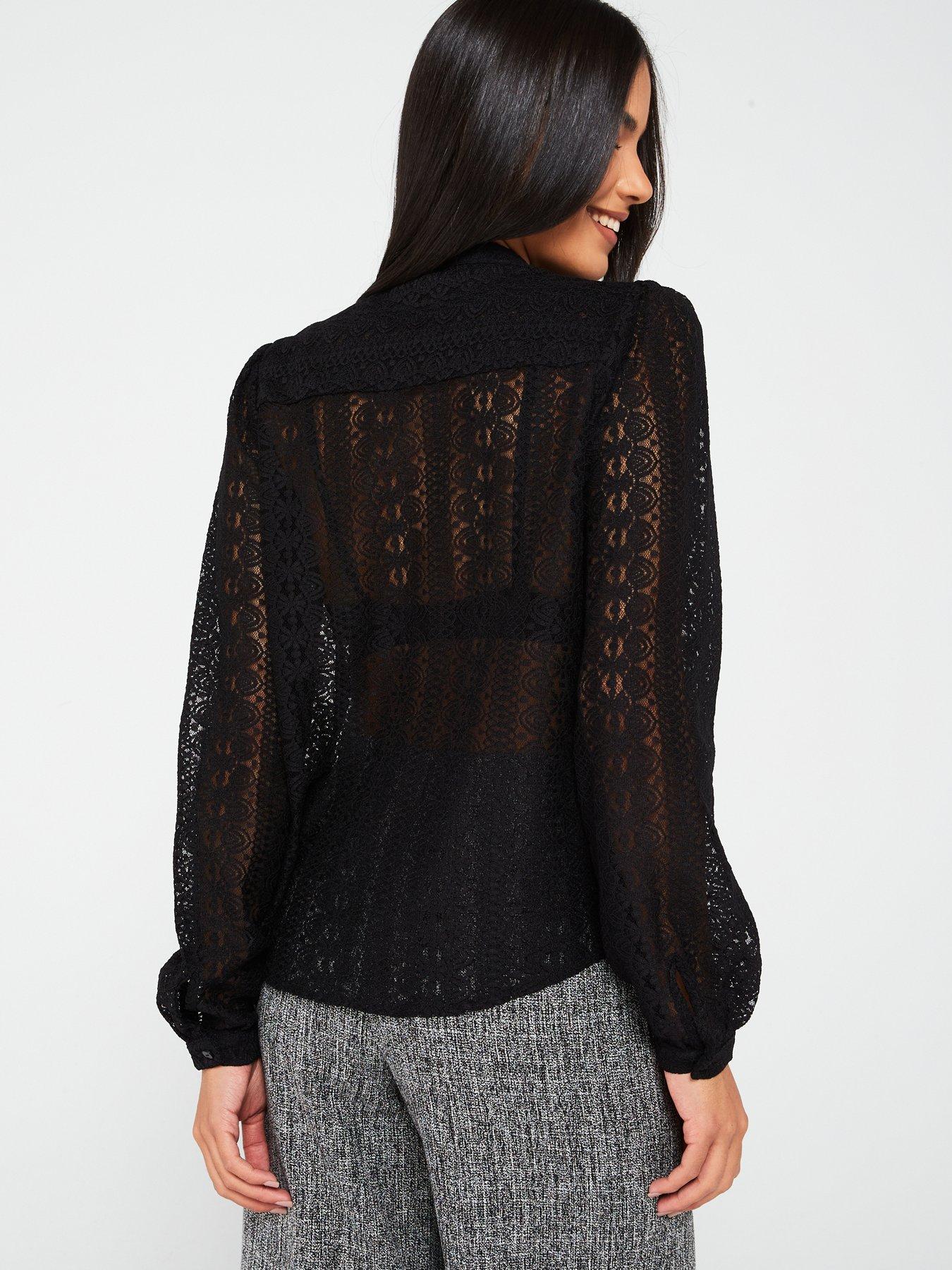 vila-lace-long-sleeve-shirt-blackstillFront