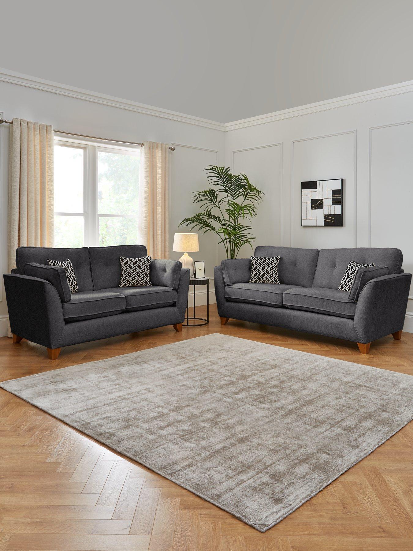 Very Home Cullen 3 + 2 Seater Standard Back Fabric Sofa Set (Buy  &  SAVE!) - Made in the UK