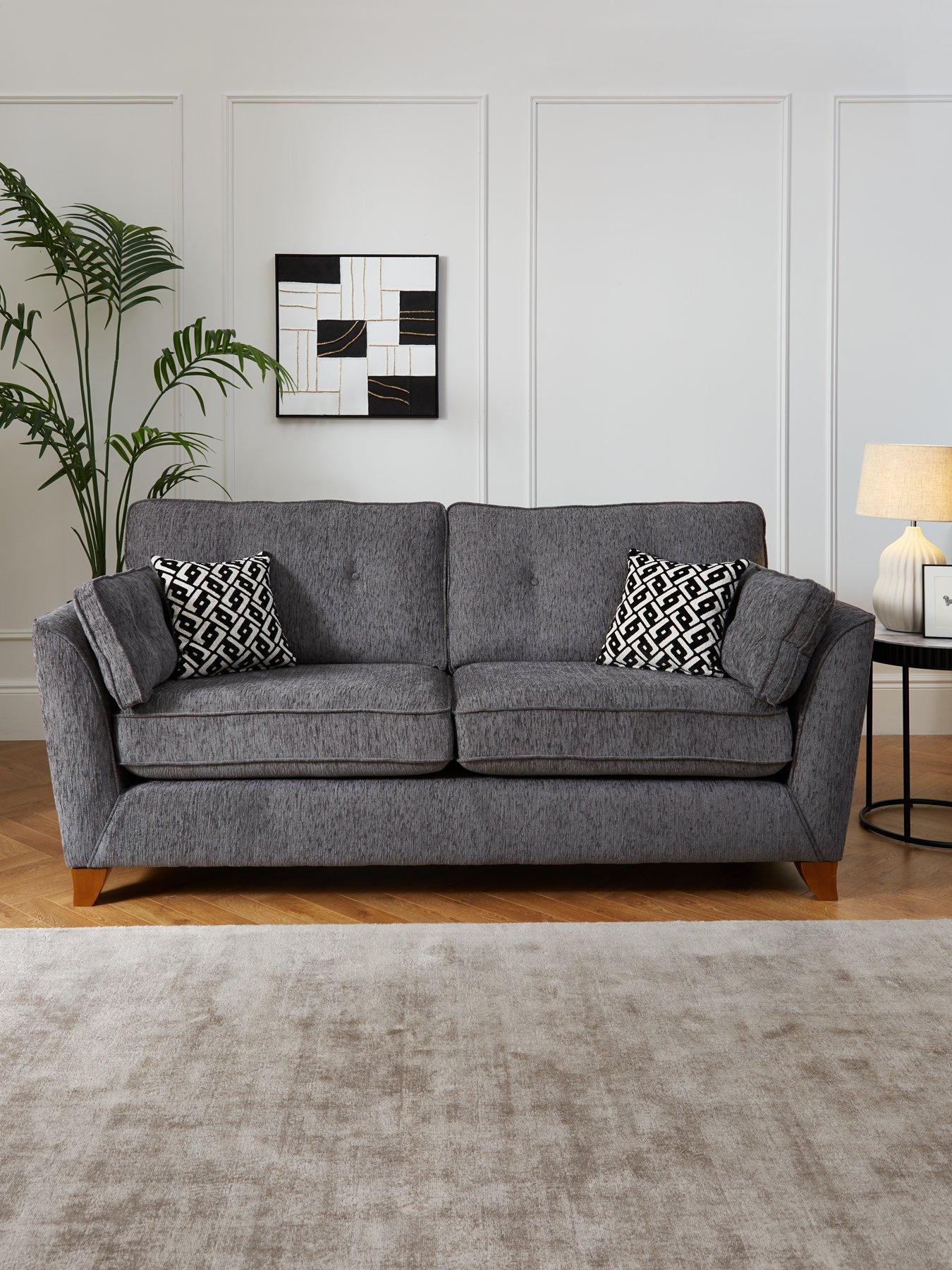 Very Home Cullen 3 Seater Standard Back Fabric Sofa - Made in the UK