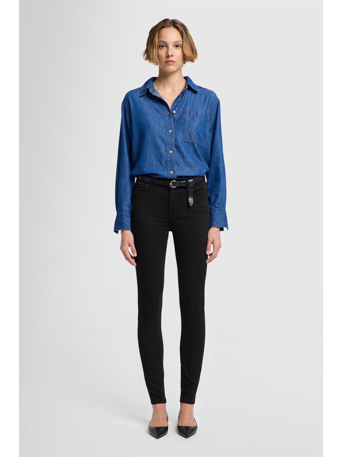 Image 2 of 4 of 7 FOR ALL MANKIND High Waist Skinny Slim Fit Jeans - Black