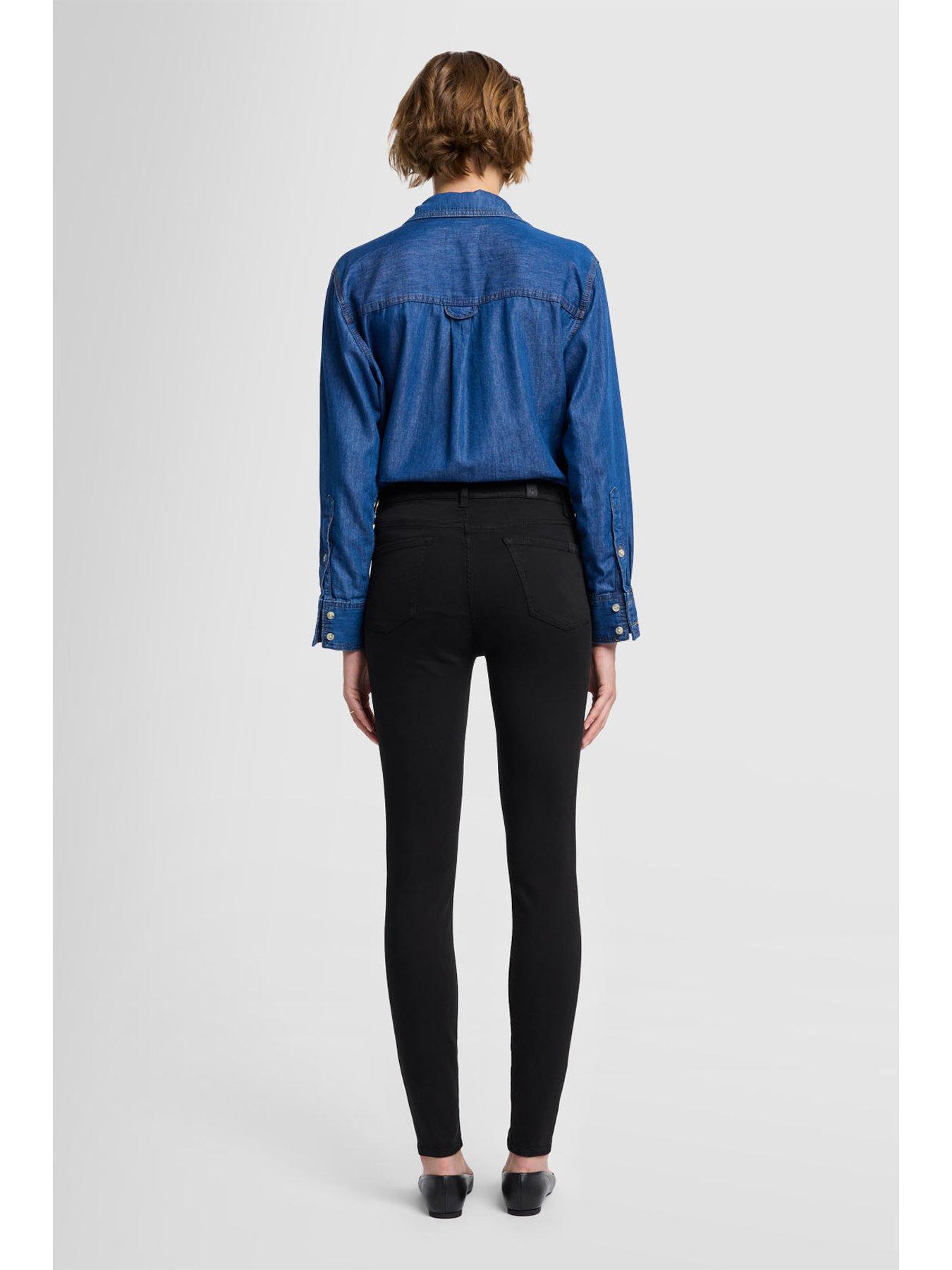 Image 4 of 4 of 7 FOR ALL MANKIND High Waist Skinny Slim Fit Jeans - Black
