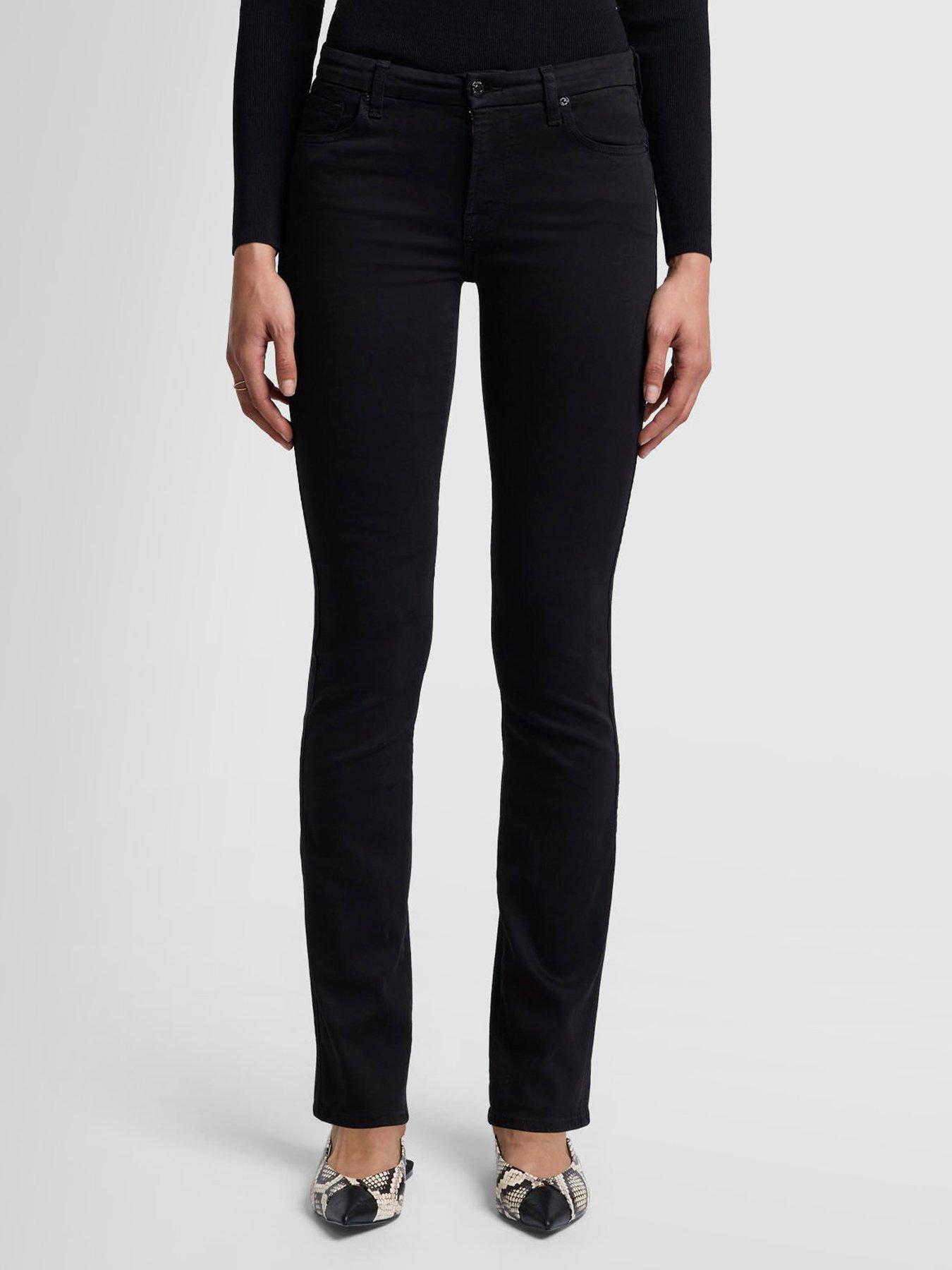 Image 1 of 5 of 7 FOR ALL MANKIND Kimmie Straight Bair Fit Jeans - Black