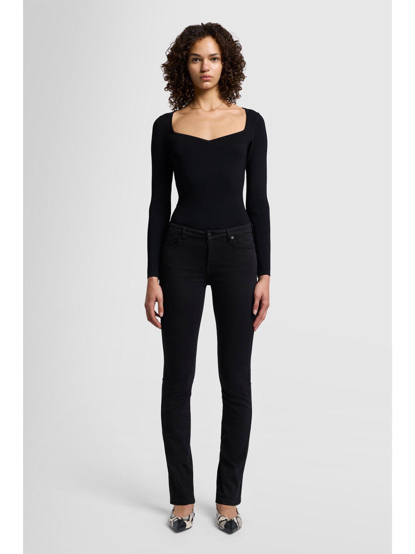 Image 2 of 5 of 7 FOR ALL MANKIND Kimmie Straight Bair Fit Jeans - Black