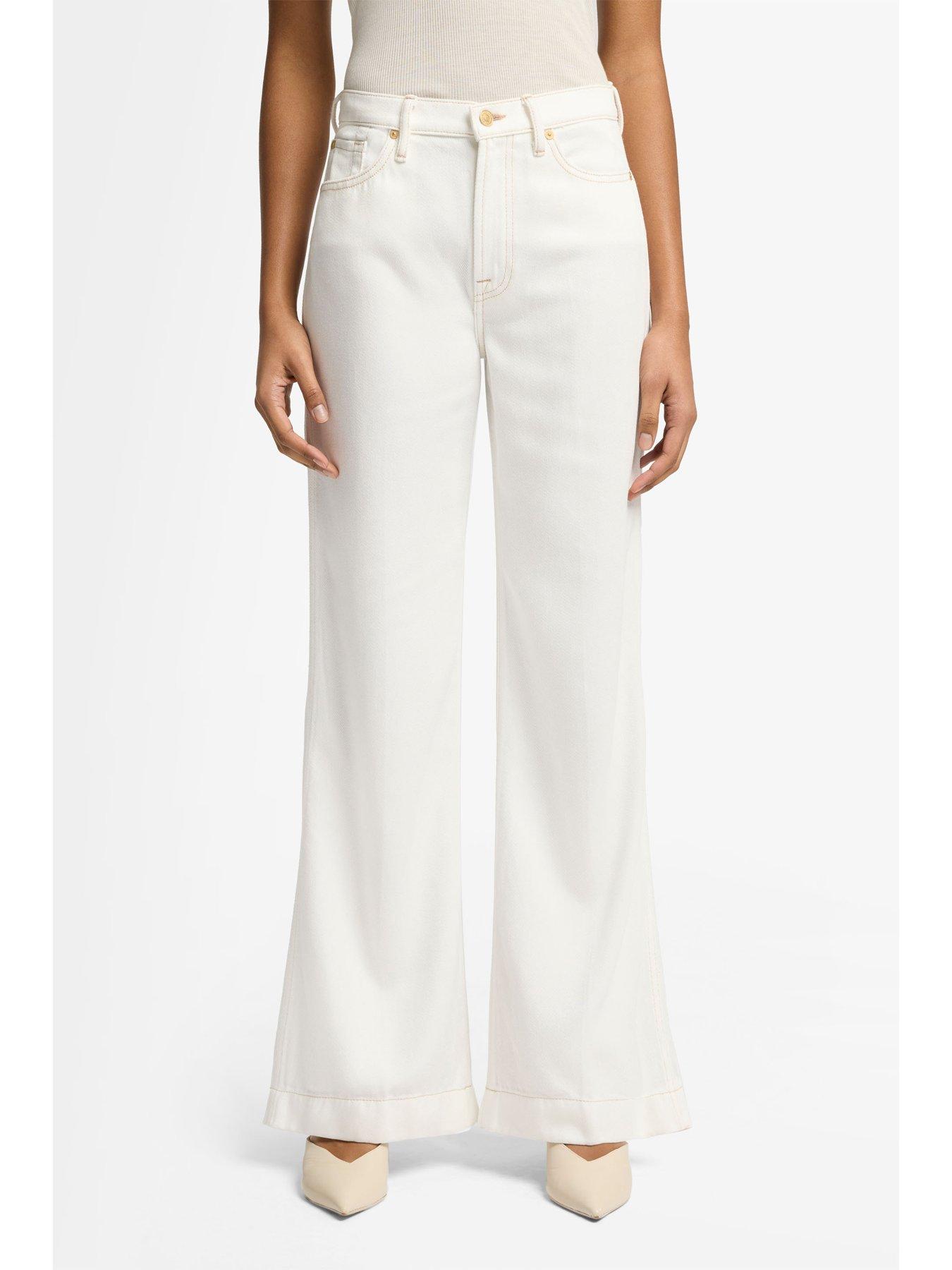 Image 1 of 6 of 7 FOR ALL MANKIND Modern Dojo Tailorless Blanc Wide Leg Jean - White