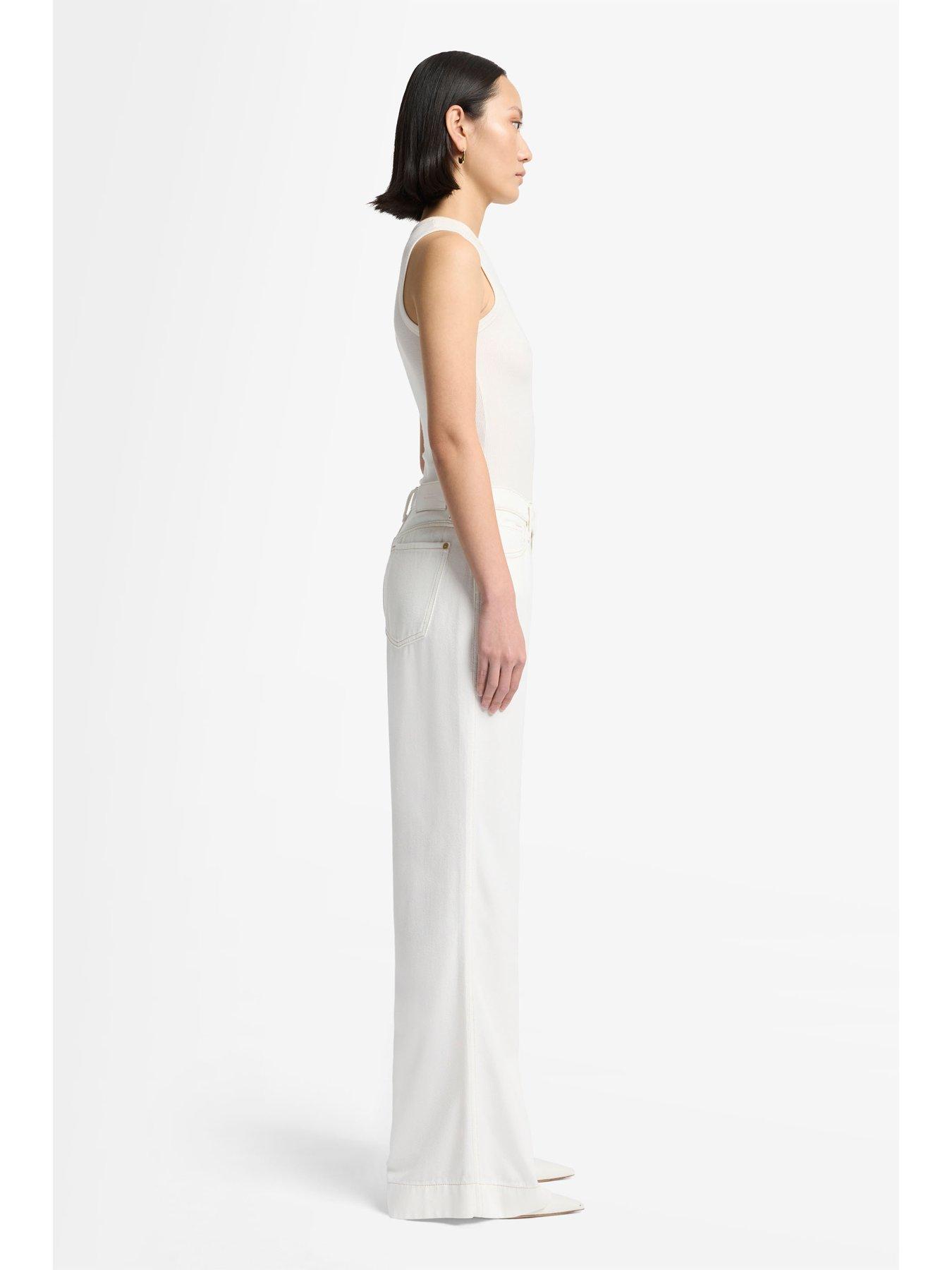 Image 5 of 6 of 7 FOR ALL MANKIND Modern Dojo Tailorless Blanc Wide Leg Jean - White