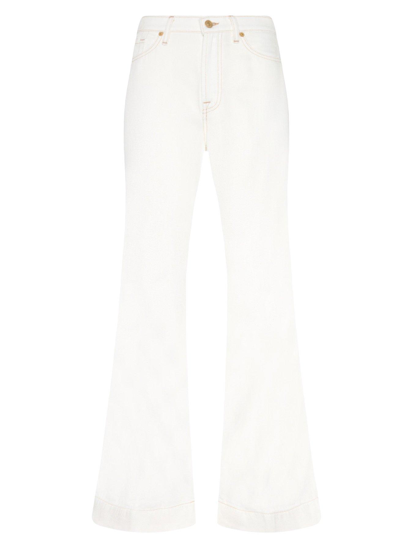 Image 6 of 6 of 7 FOR ALL MANKIND Modern Dojo Tailorless Blanc Wide Leg Jean - White