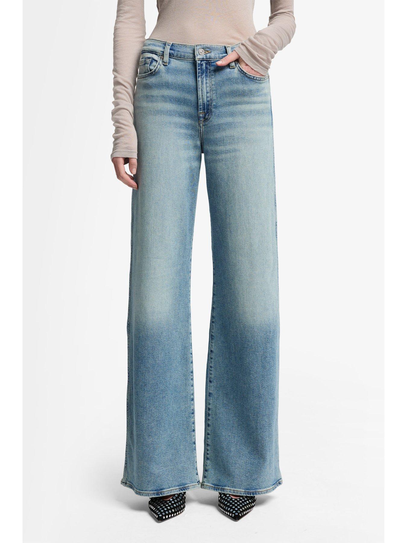 Image 1 of 6 of 7 FOR ALL MANKIND Lotta Amuse Me Wide Leg Jean - Light Blue