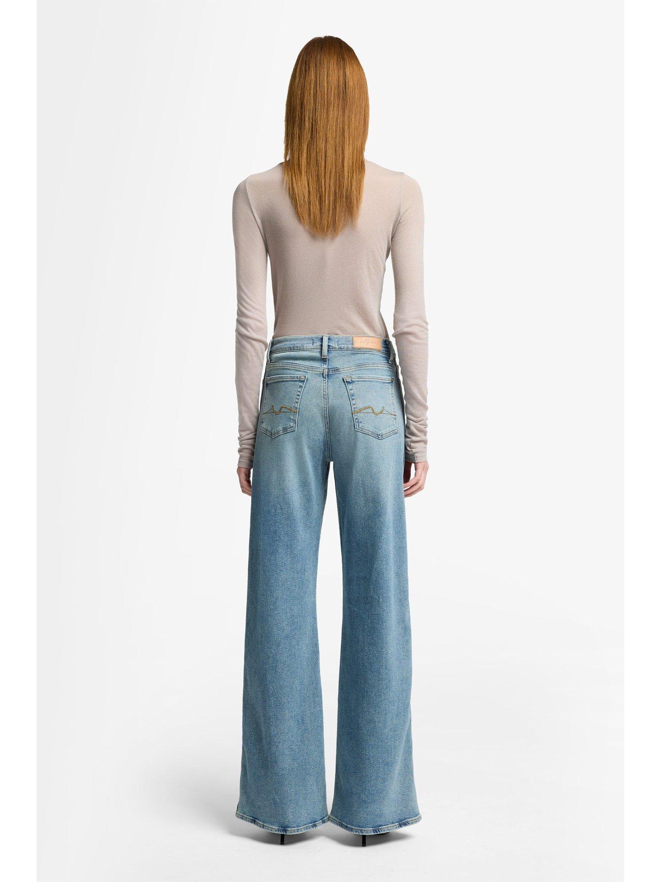 Image 2 of 6 of 7 FOR ALL MANKIND Lotta Amuse Me Wide Leg Jean - Light Blue