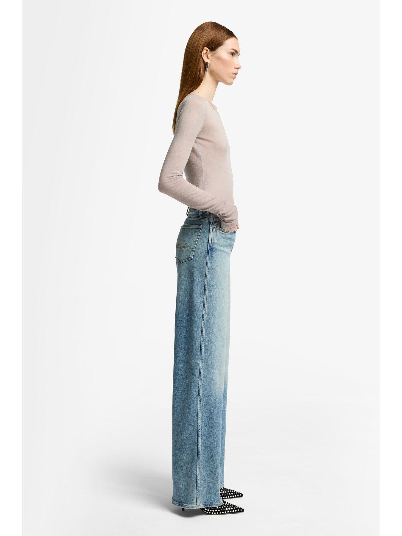 Image 5 of 6 of 7 FOR ALL MANKIND Lotta Amuse Me Wide Leg Jean - Light Blue