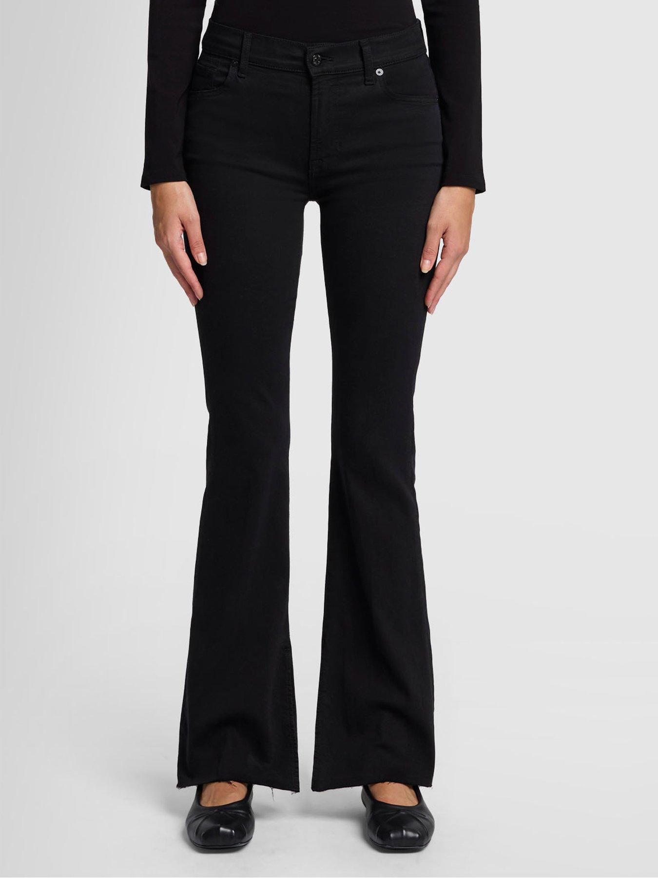 Image of 7 FOR ALL MANKIND Bootcut Tailorless Bair Jeans With Side Splits - Black