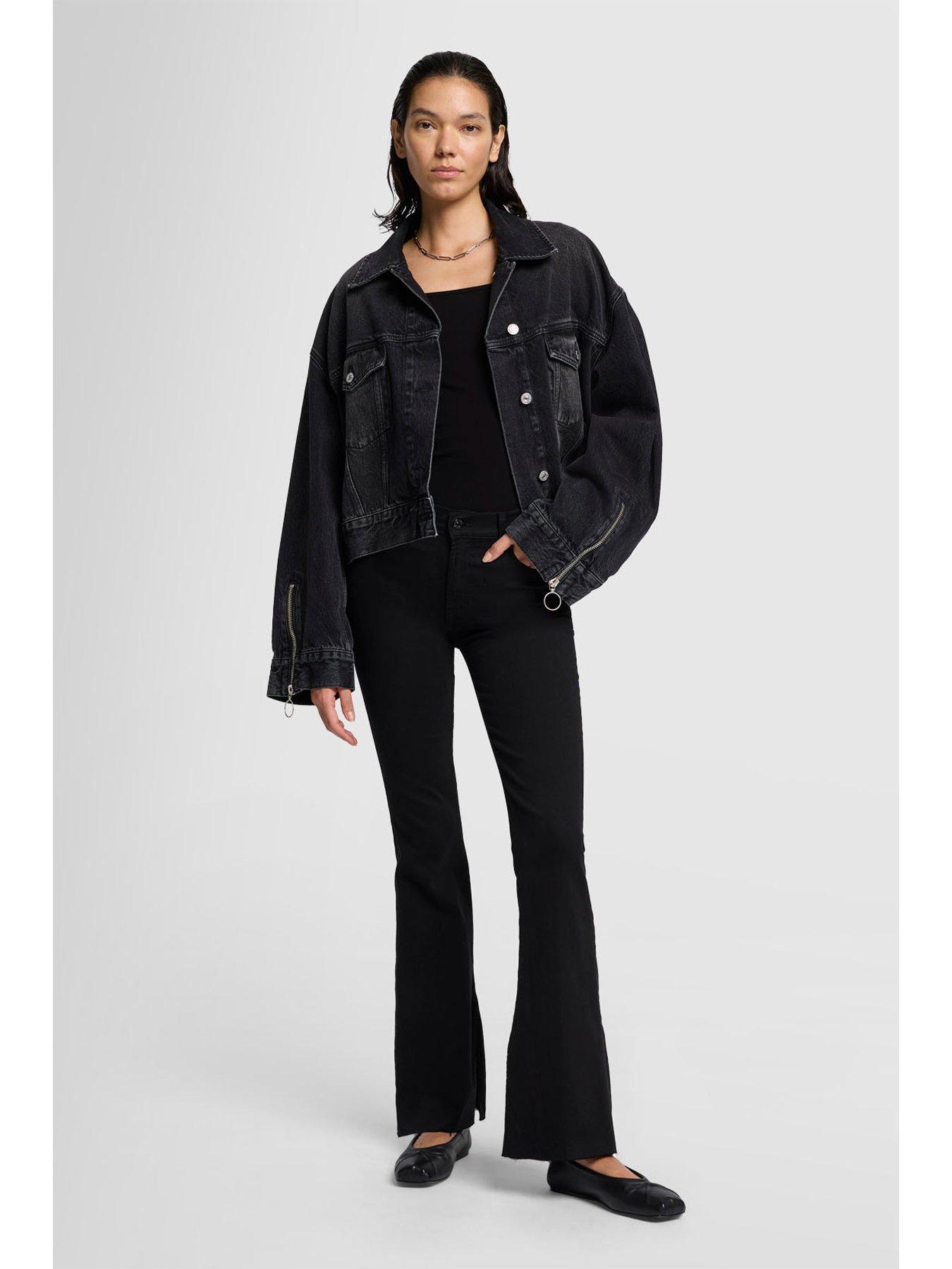 Image 2 of 5 of 7 FOR ALL MANKIND Bootcut Tailorless Bair Jeans With Side Splits - Black