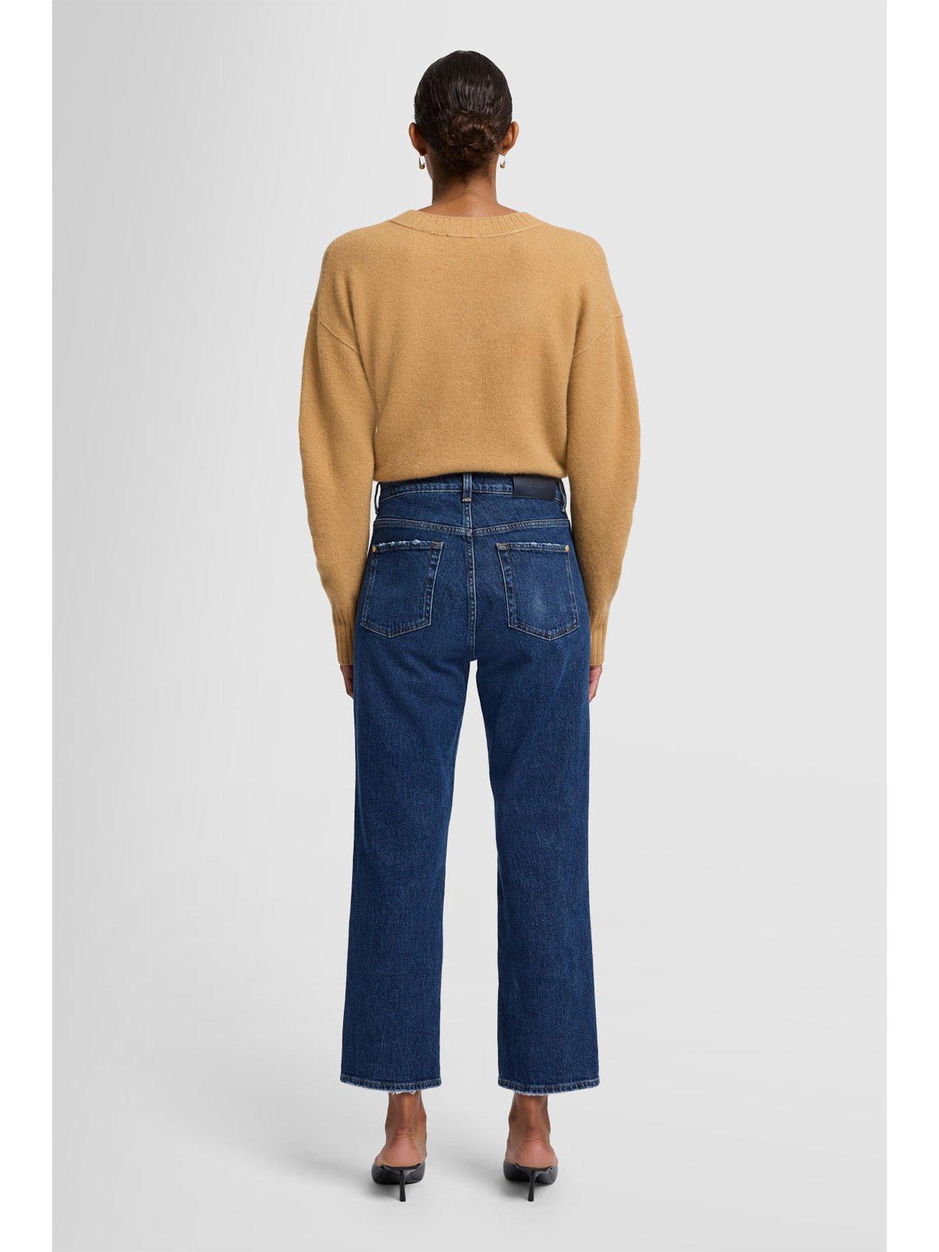 Image 2 of 6 of 7 FOR ALL MANKIND Logan Stovepipe Cropped Straight Jean - Dark Blue