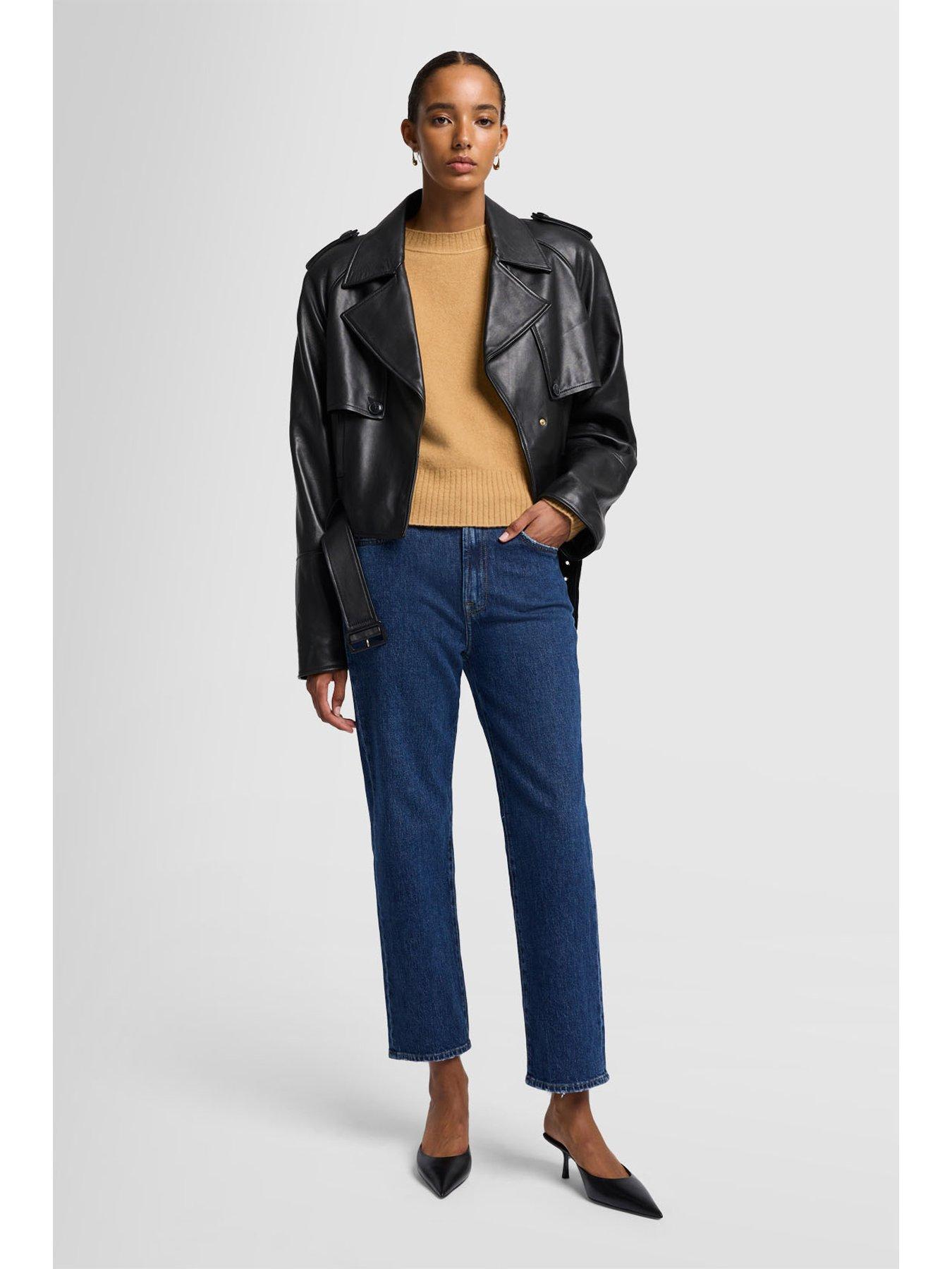 Image 4 of 6 of 7 FOR ALL MANKIND Logan Stovepipe Cropped Straight Jean - Dark Blue