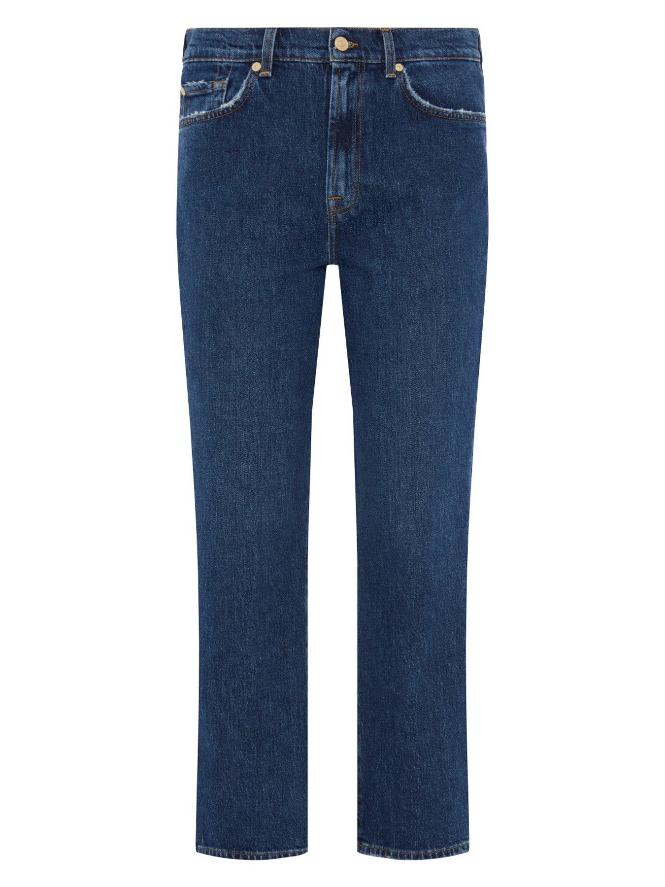 Image 6 of 6 of 7 FOR ALL MANKIND Logan Stovepipe Cropped Straight Jean - Dark Blue