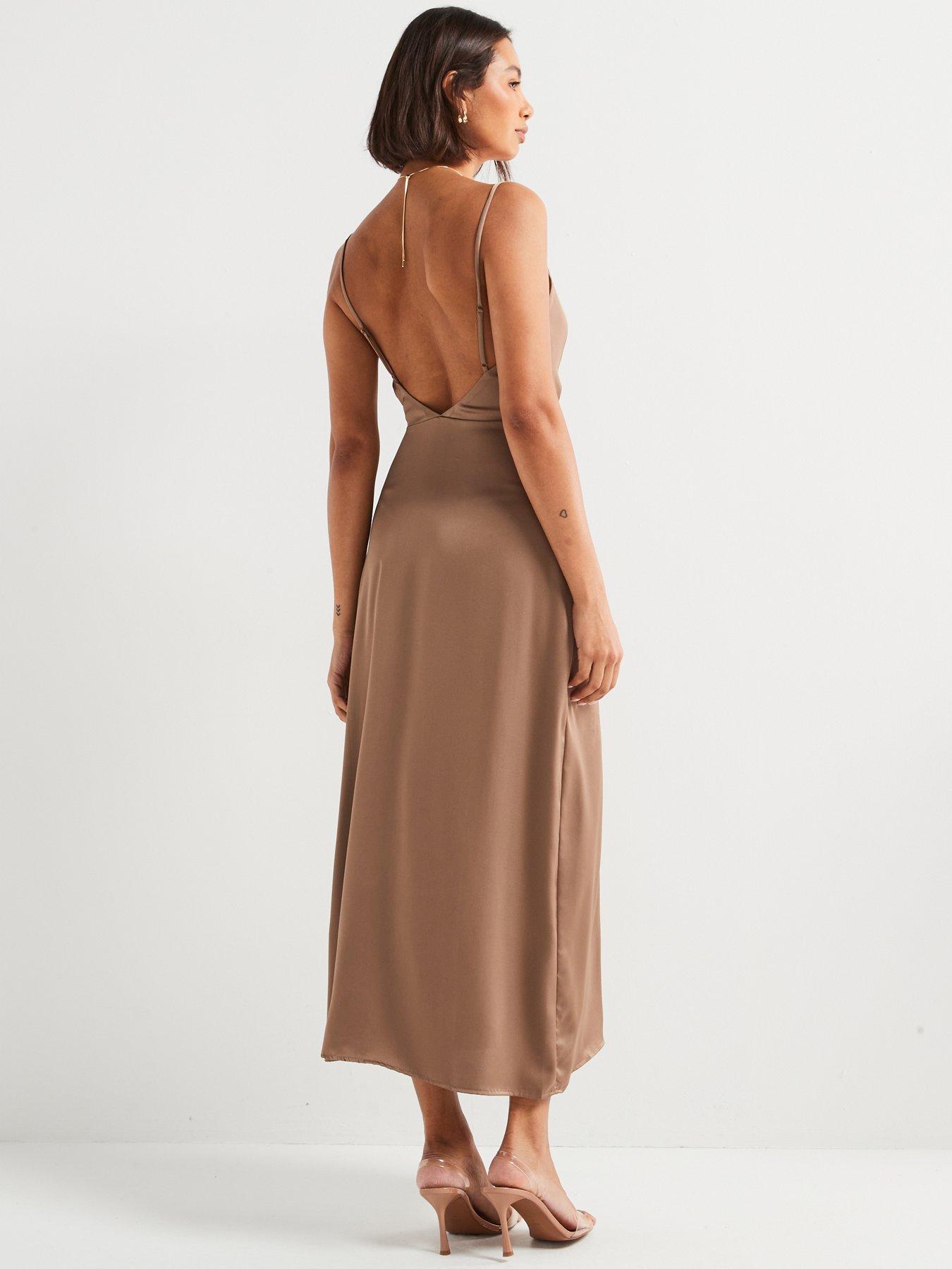 vila-strappy-midi-dress-brownstillFront