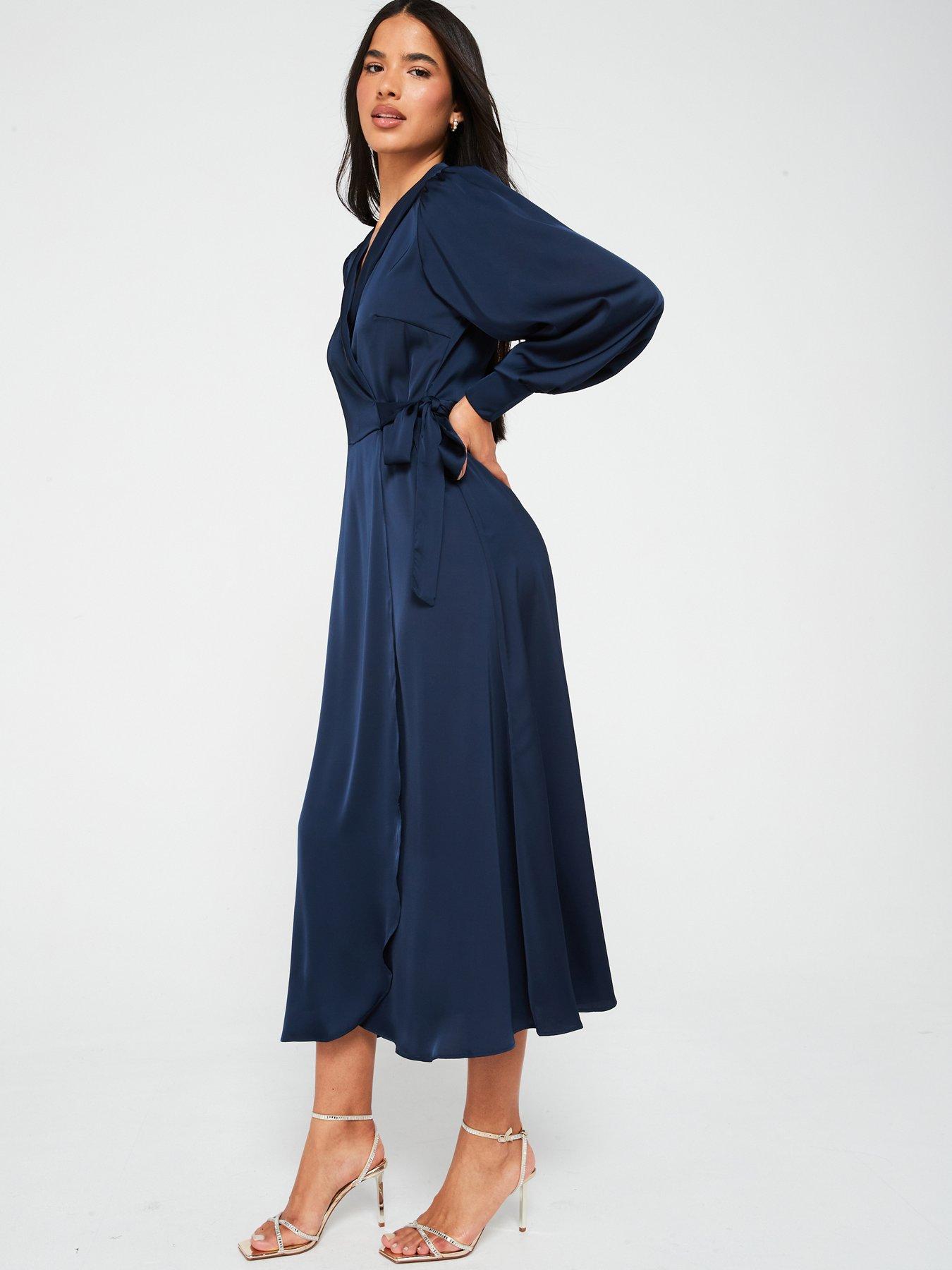 vila-long-sleeve-wrap-midi-dress-navy