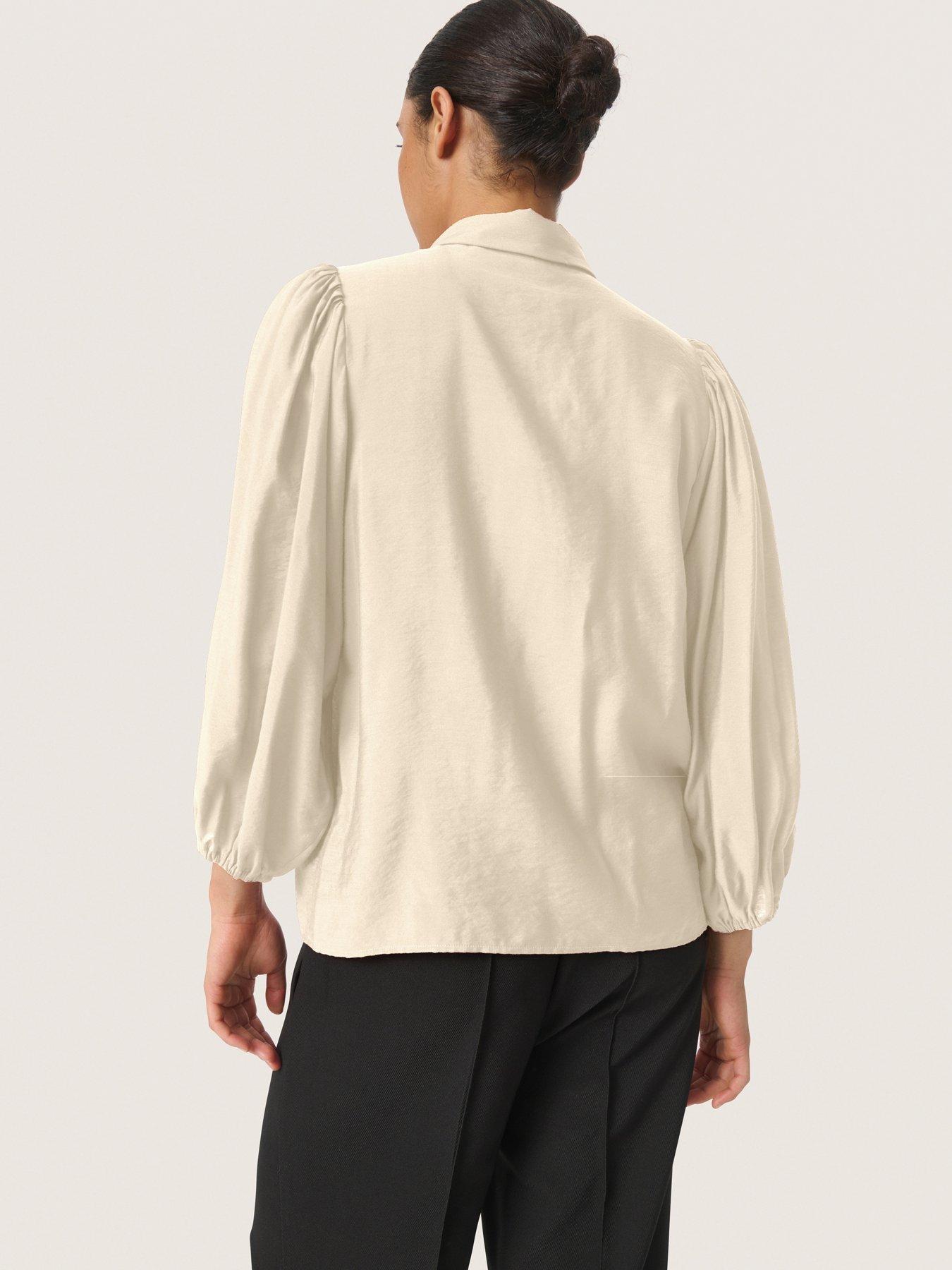 soaked-in-luxury-leodora-cropped-sleeve-button-shirt-neutralstillFront