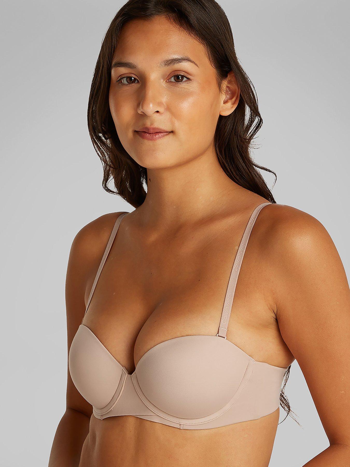 Image 1 of 5 of Calvin Klein Strapless Perfectly Fit Push Up Bra - Brown