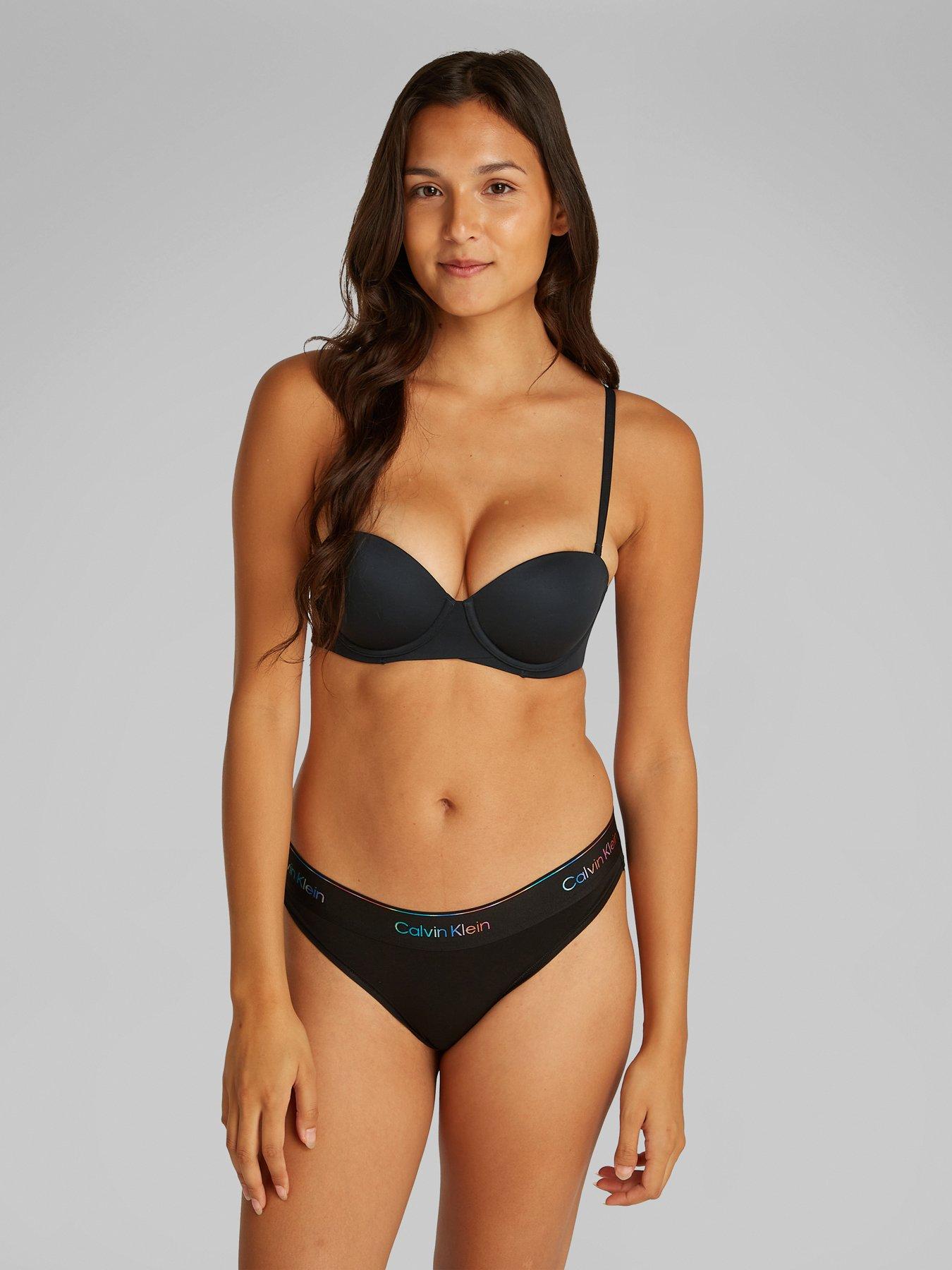Image 3 of 5 of Calvin Klein Perfectly Fit Strapless Push Up Bra - Black