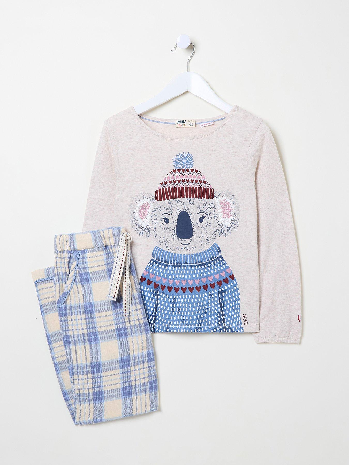 fatface-girls-koala-check-pyjama-set-light-blue