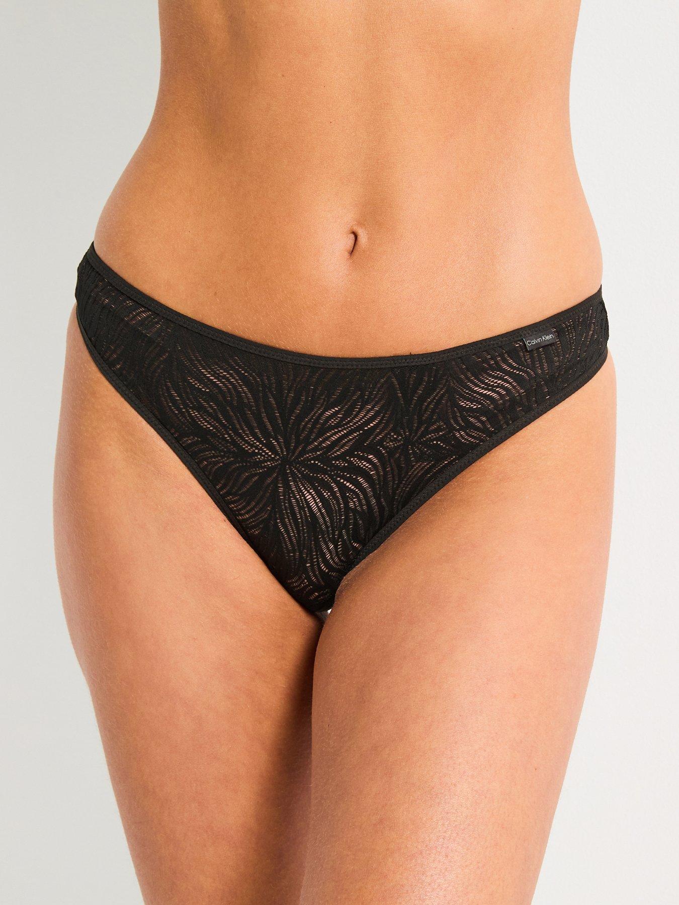 Image of Calvin Klein Sheer Lace Bikini Brief - Black