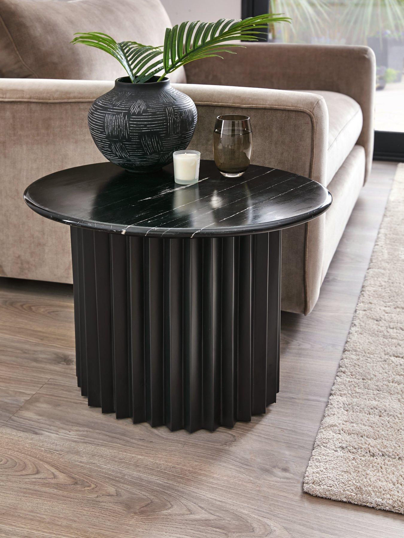 very-home-pillar-side-table-black