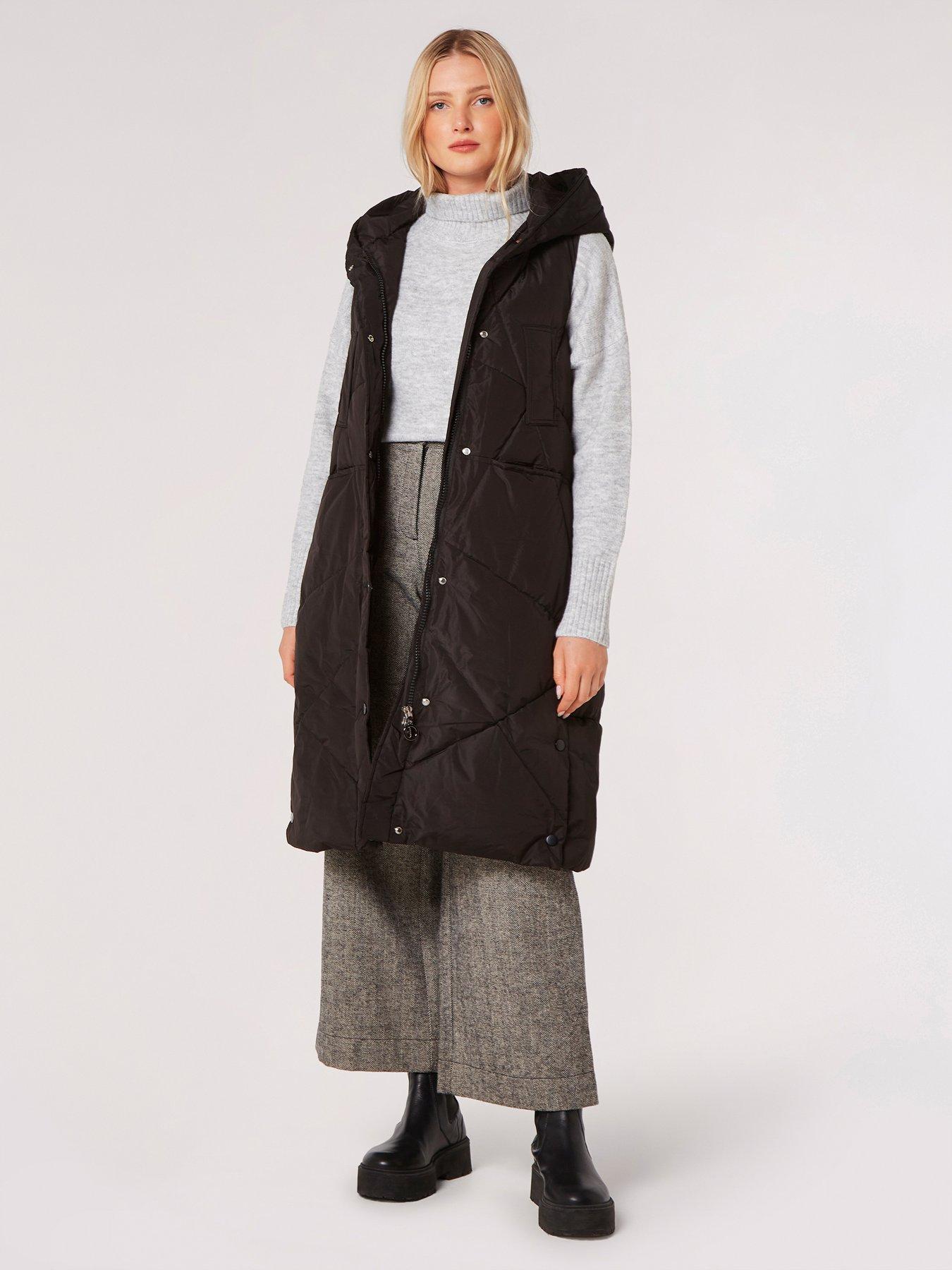 apricot-apricot-irregular-panel-hooded-gilet