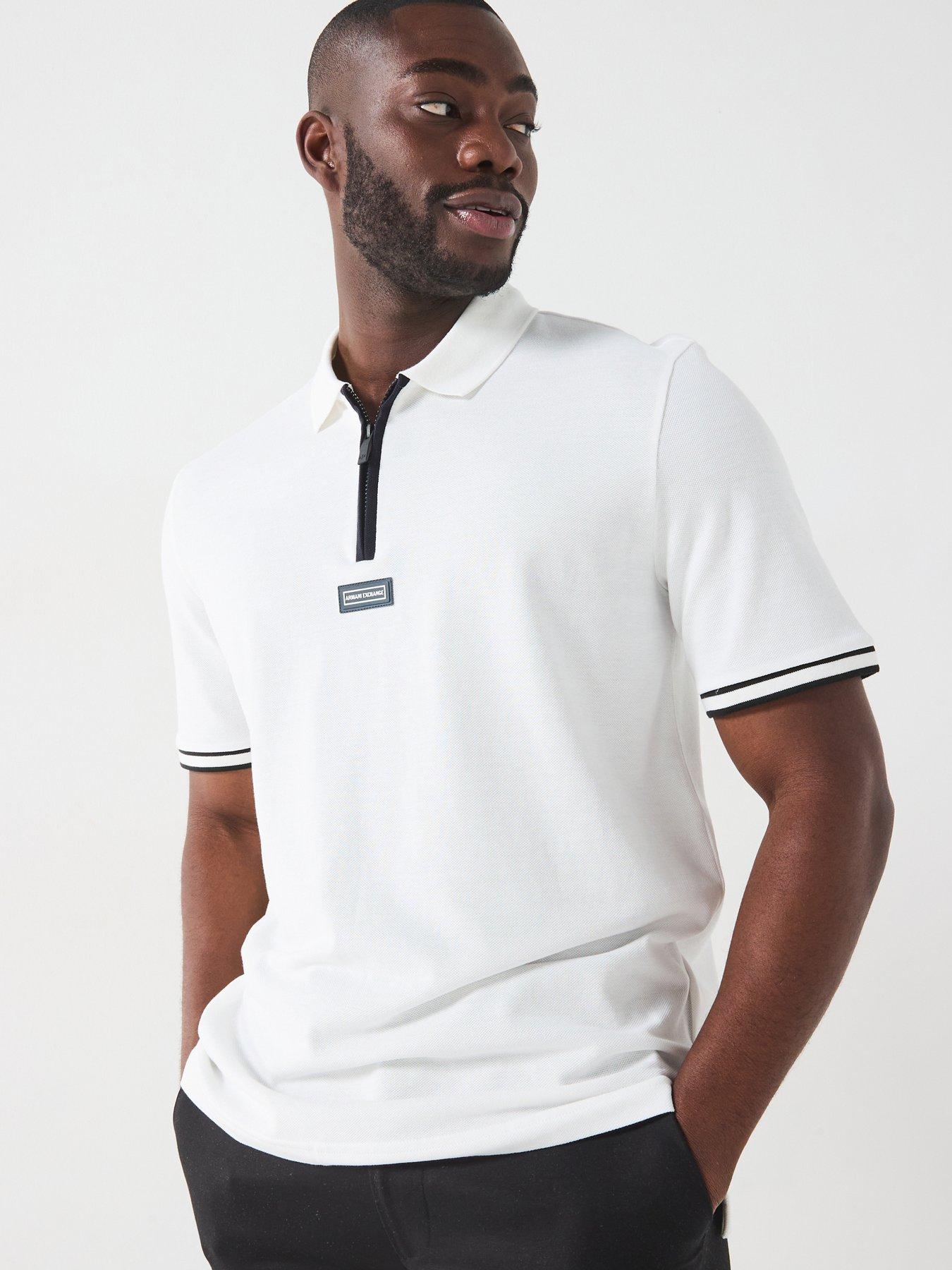 armani-exchange-zip-neck-short-sleeve-polo-shirt-off-white