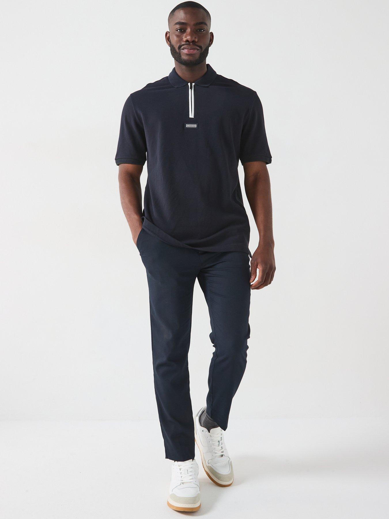 armani-exchange-zip-neck-short-sleeve-polo-shirt-navyback