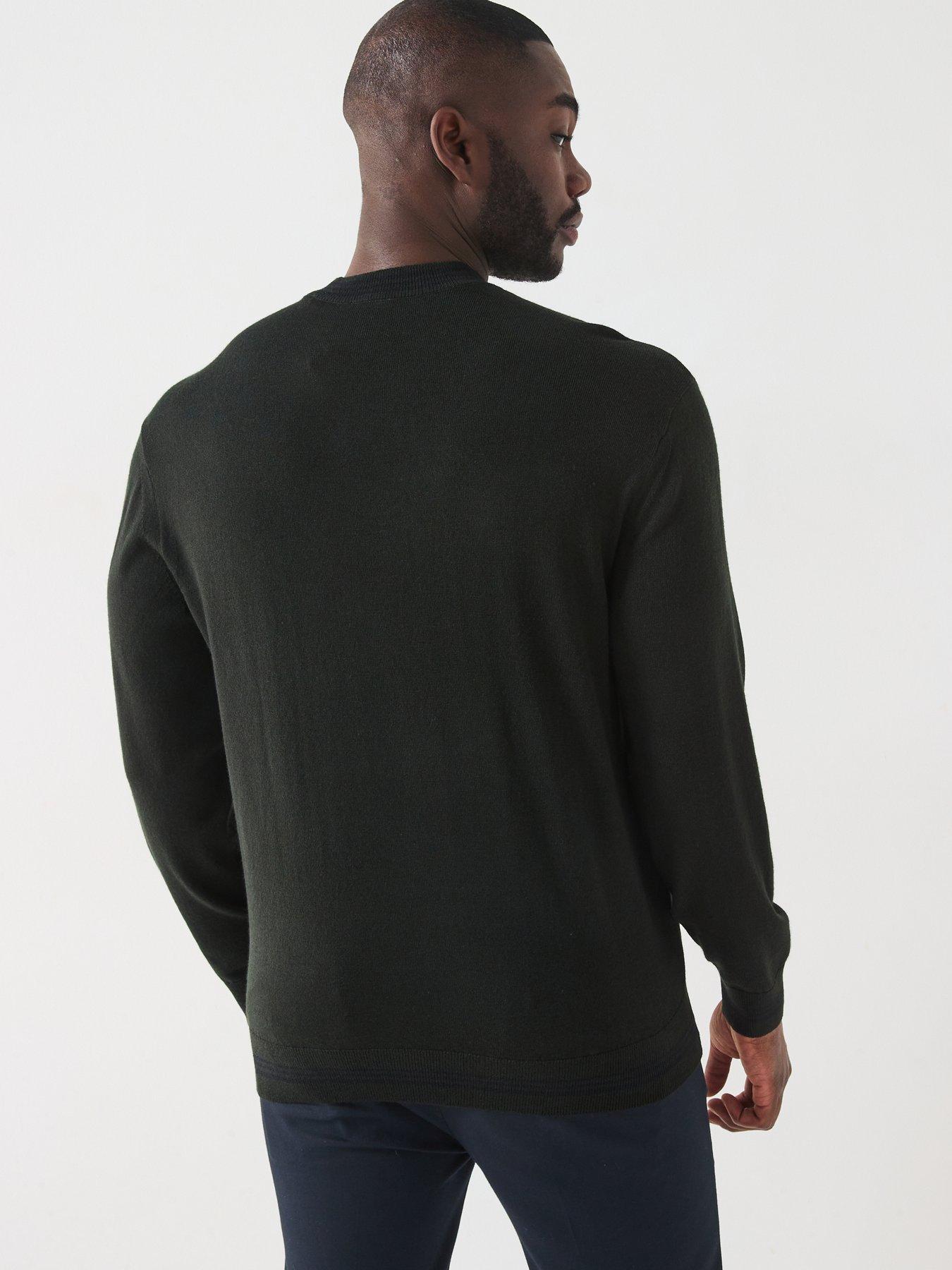 armani-exchange-crew-neck-knitted-jumper-dark-greenstillFront