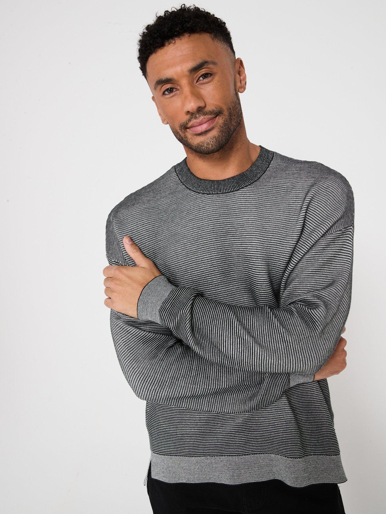 undefined Fine Stripe Knitted Jumper - Dark Green