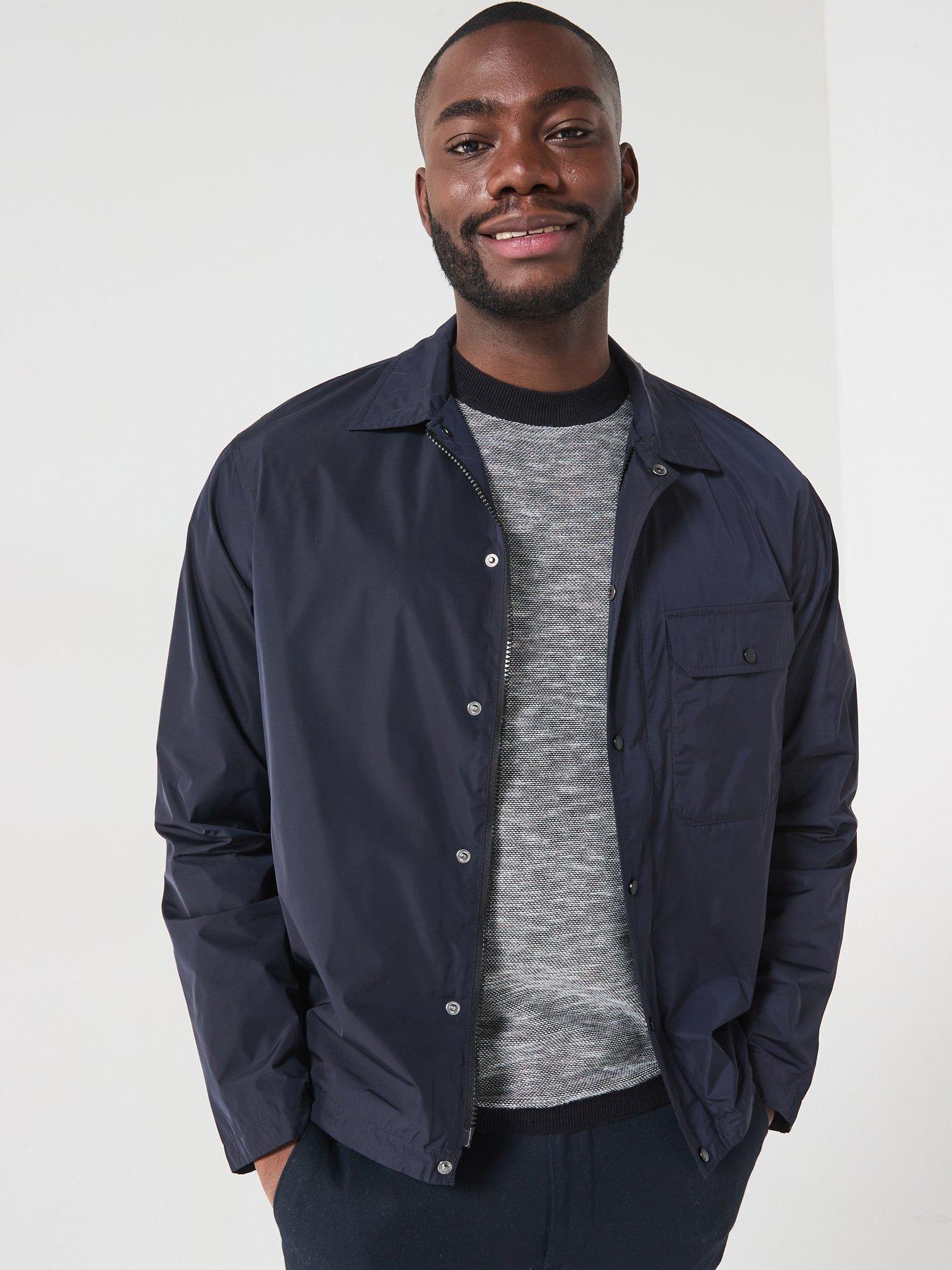 undefined Chest Pocket Nylon Shacket - Navy