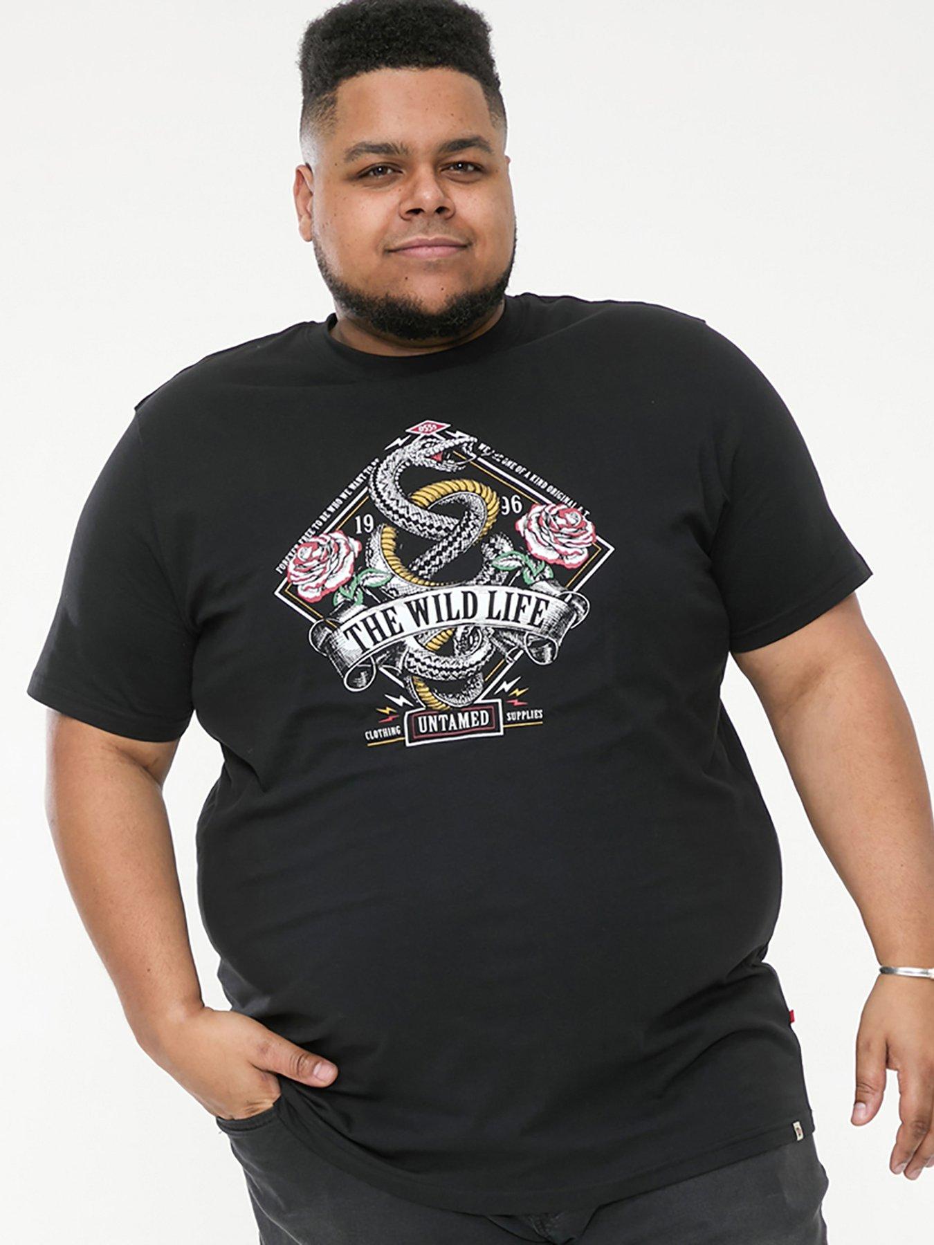 d555-malcom-snake-and-roses-printed-crew-neck-t-shirt-black