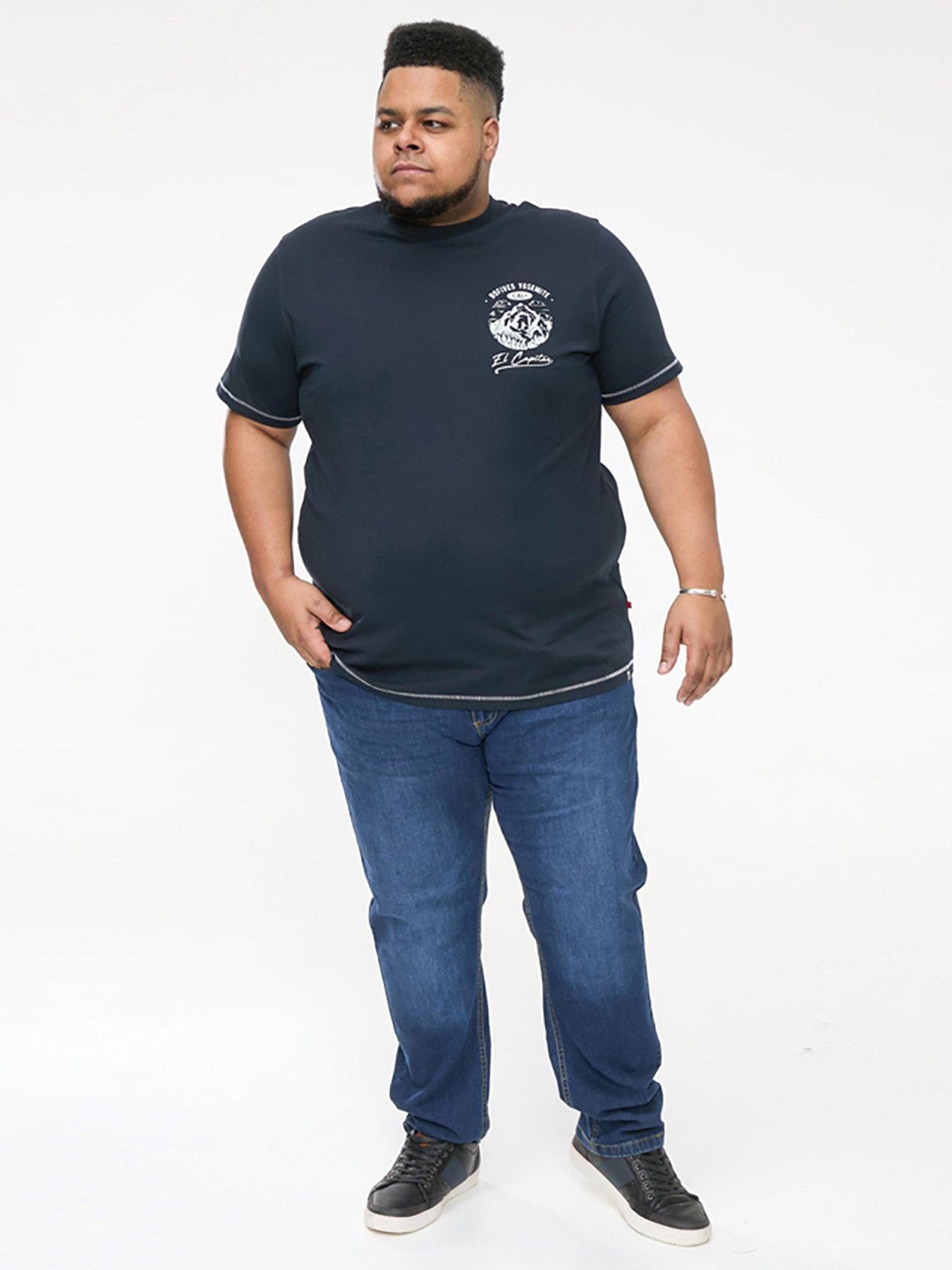 D555 Graham Yosemite Printed Crew Neck T-Shirt- Navy